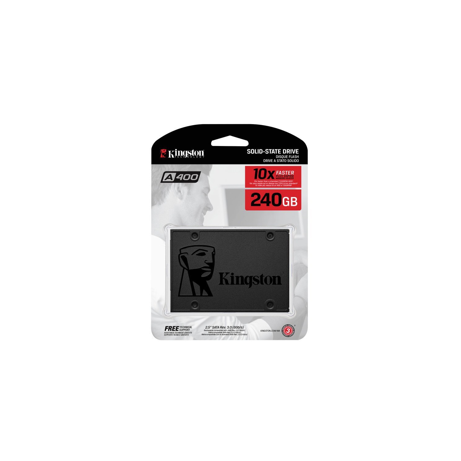Kingston Digital A400 SSD 240GB SATA 3 2.5” Solid State Drive SA400S37/240G - Increase Performance