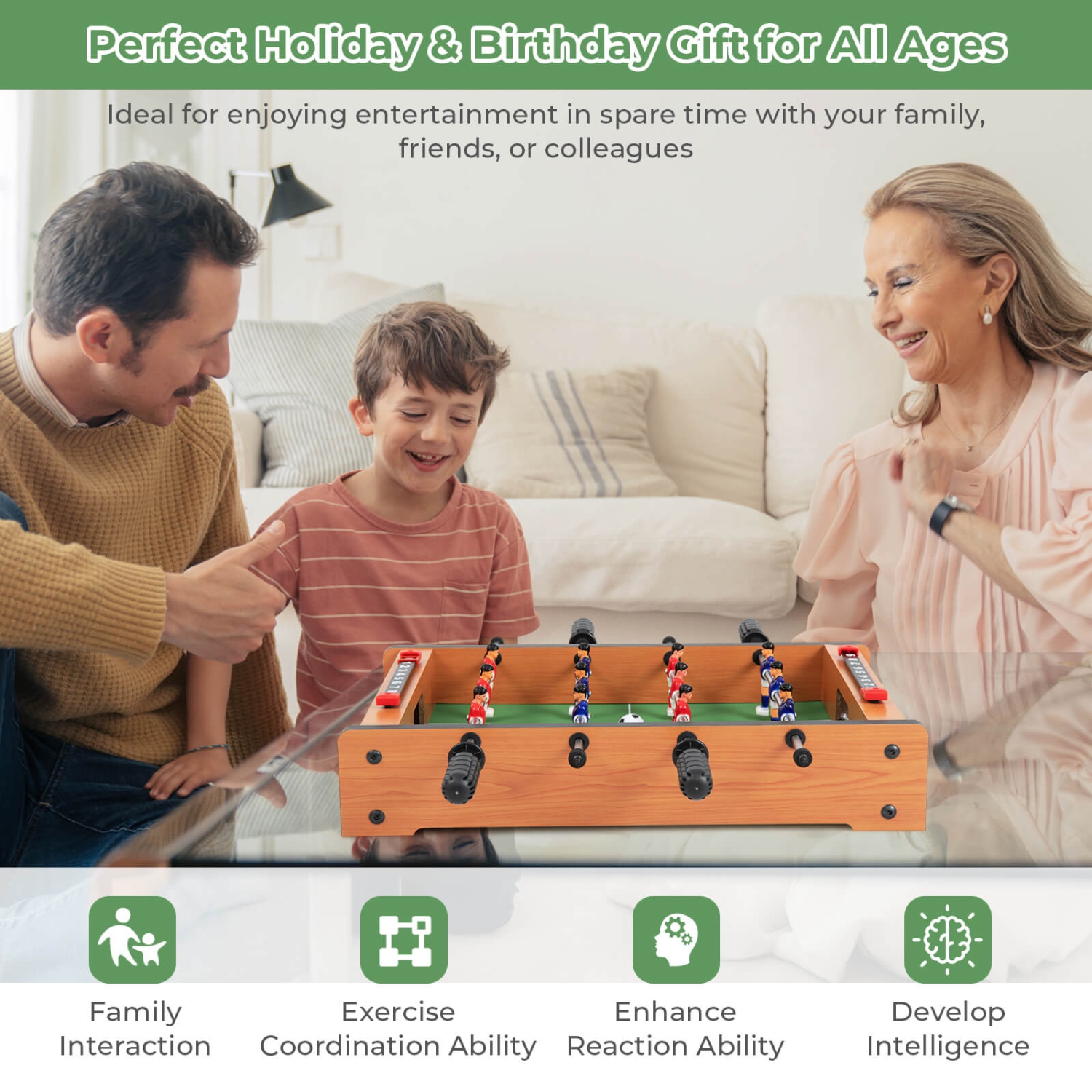 Costway 20" Football Table Competition Game Soccer Arcade Sized Indoor Sports