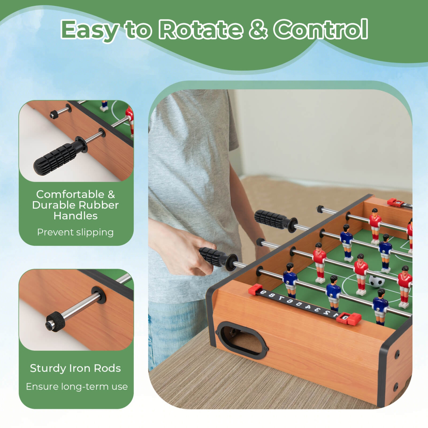 Costway 20" Football Table Competition Game Soccer Arcade Sized Indoor Sports