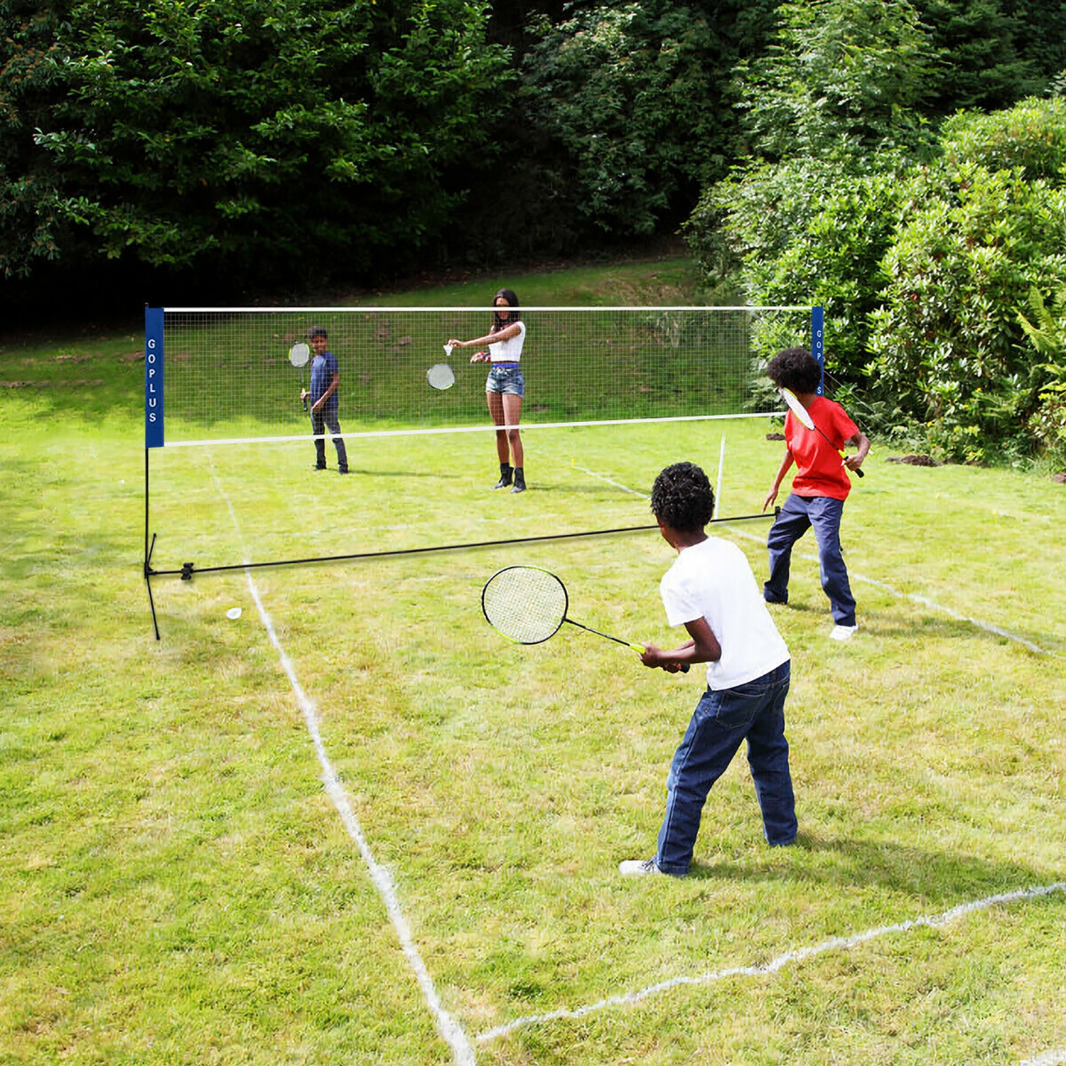 Soozier 17ft Portable All-in-One Badminton Set, Pickleball And Volleyball Net, Height Adjustable Outdoor Sports Set - On Sale - Buybuy BABY - 39930677