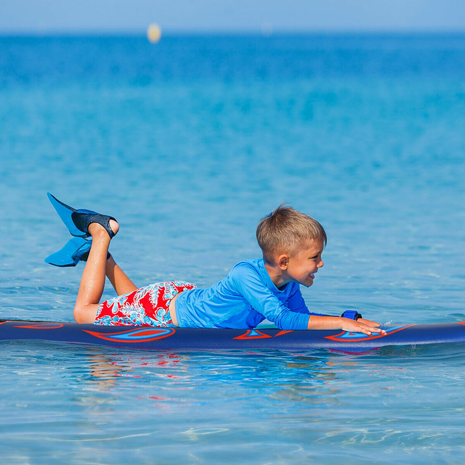 COSTWAY – Planche de Surf de 6’’ à 3 Dérives & Leash pour Enfants, Adultes