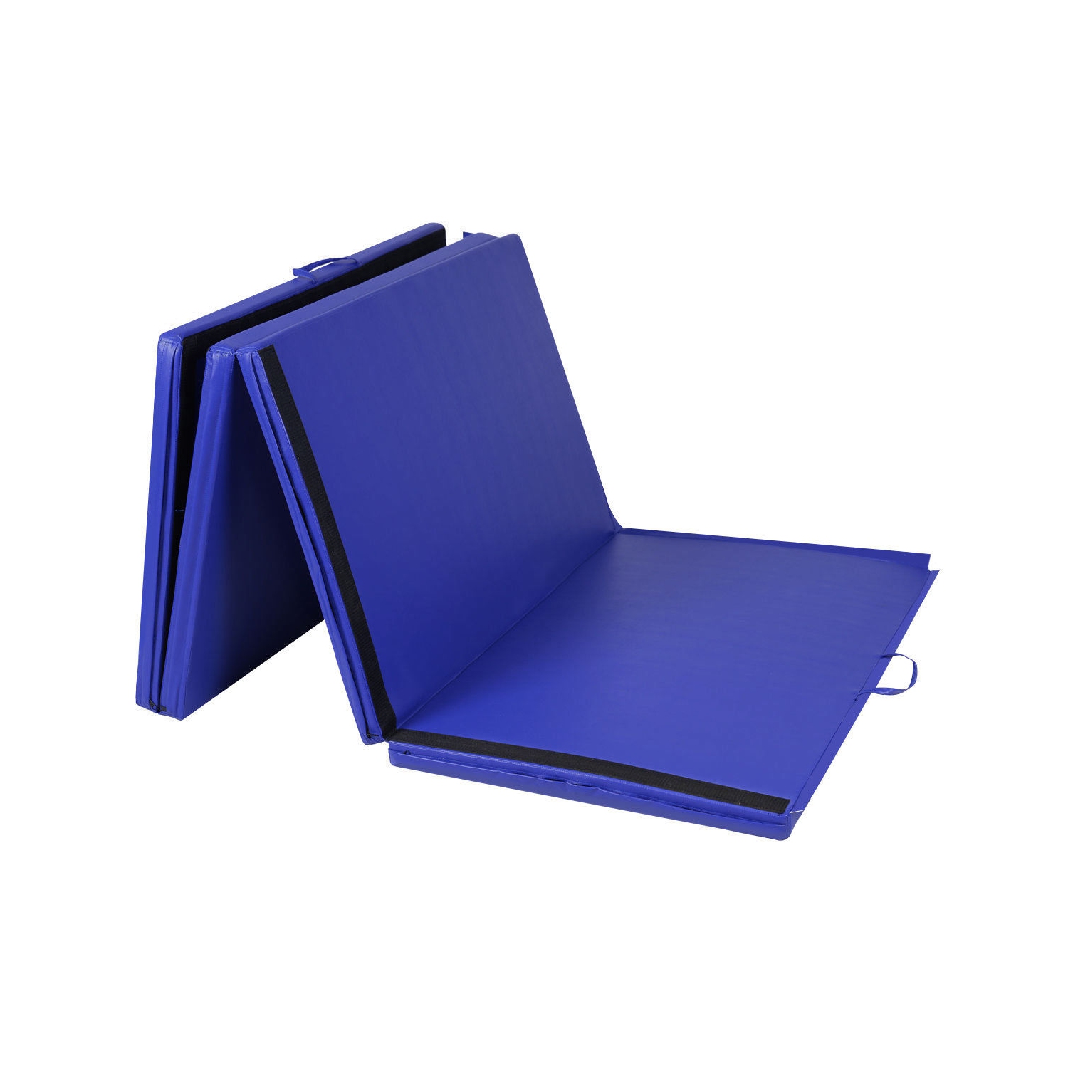 Costway 4'x10'x2" Folding Gymnastics Gym Exercise Mats Blue Stretching Yoga Mat Blue
