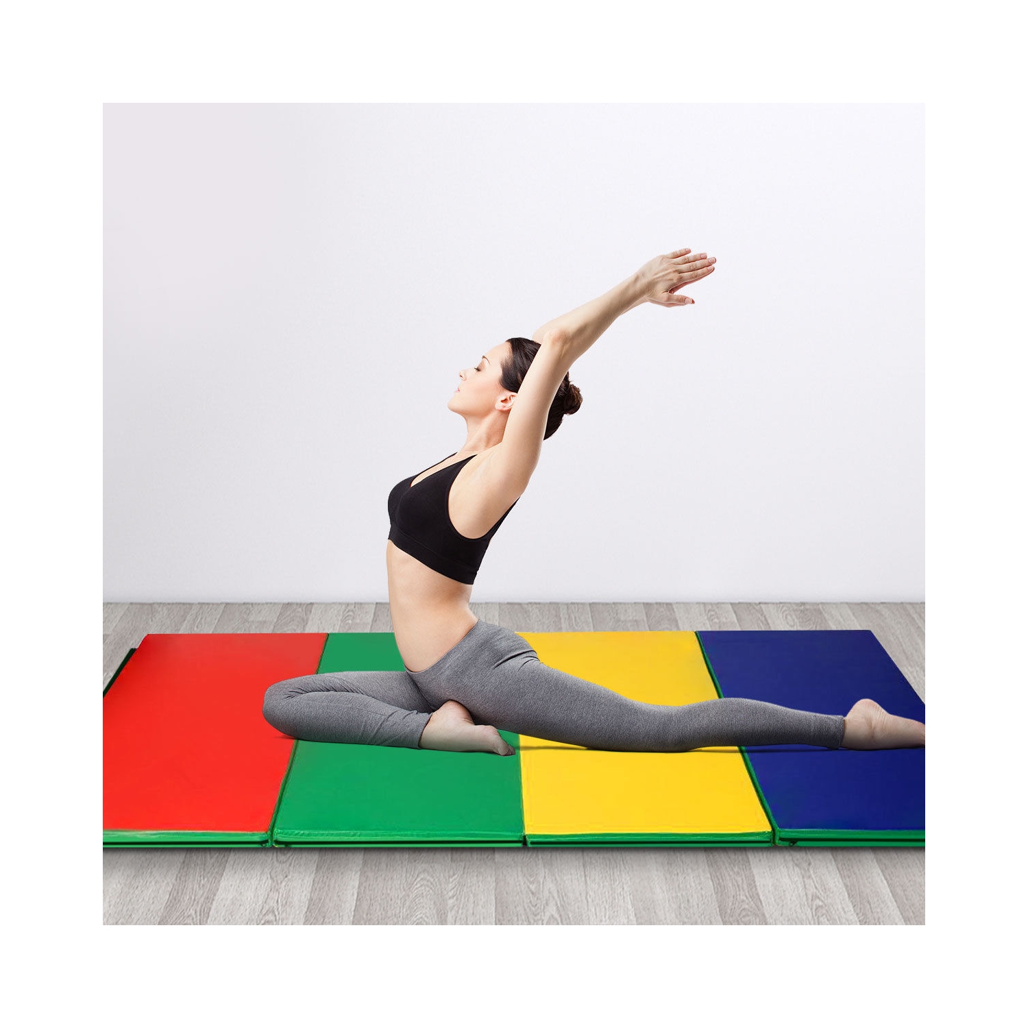 Costway 4'x10'x2" Gymnastics Mat Folding Panel Thick Gym Fitness Exercise