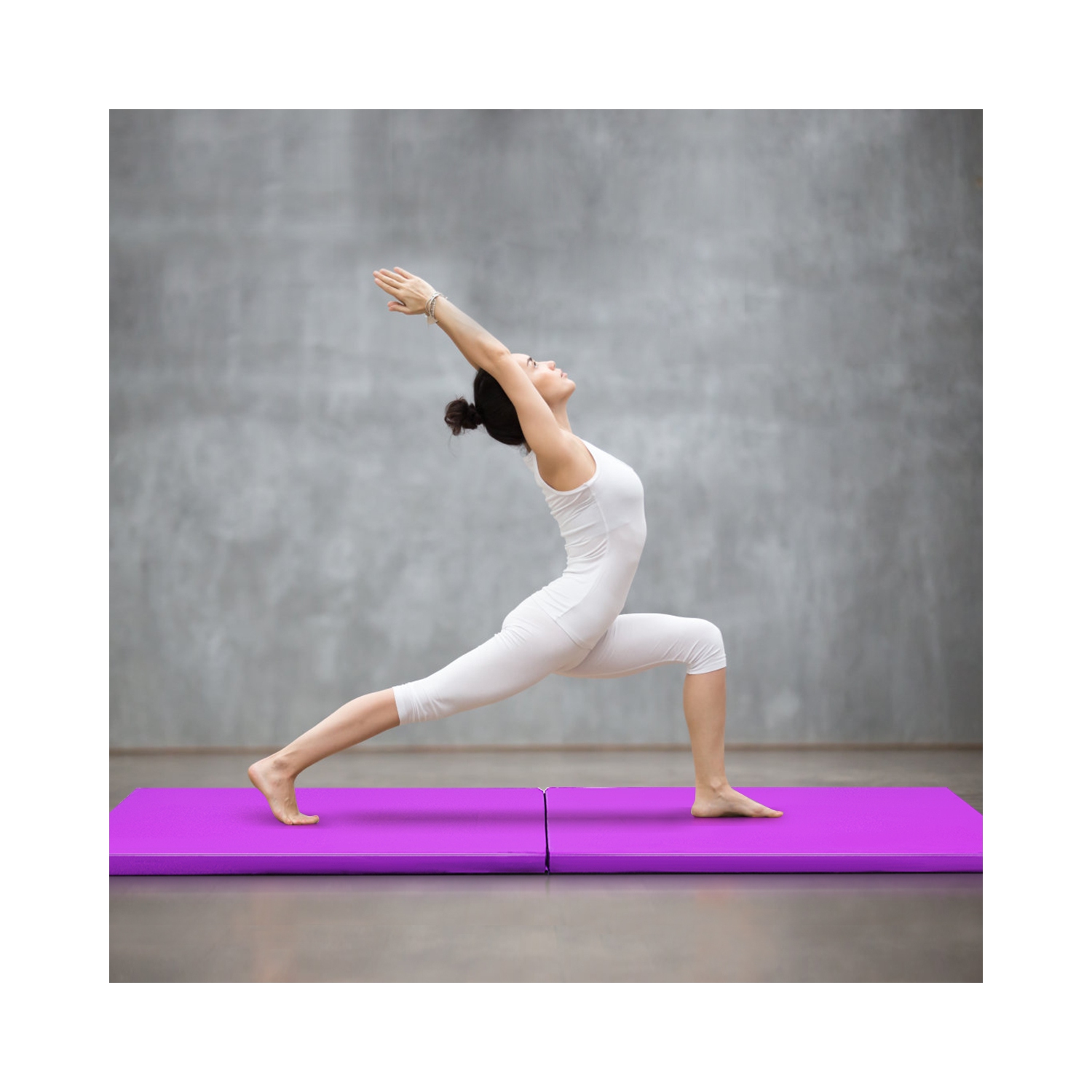 Tapis d’exercice de gymnastique de 6 x 2 pi Thick 2 Folding Panel Fitness Home Gym de Costway