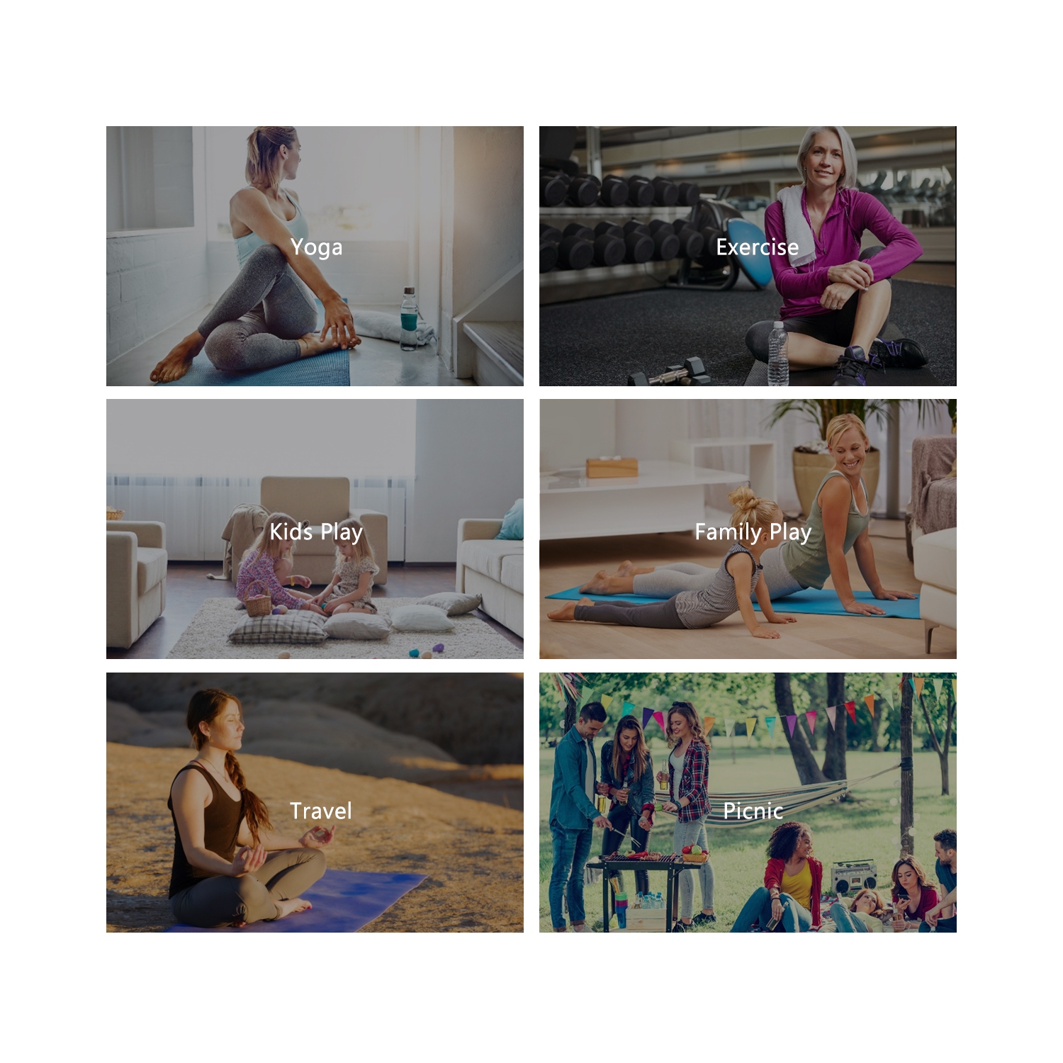 Tapis d’exercice de gymnastique de 6 x 2 pi Thick 2 Folding Panel Fitness Home Gym de Costway