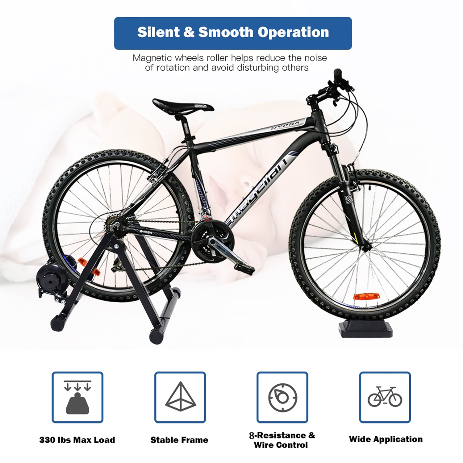 Magnetic Indoor Bicycle Bike Trainer Exercise Stand 8 levels of Resistance  | Best Buy Canada