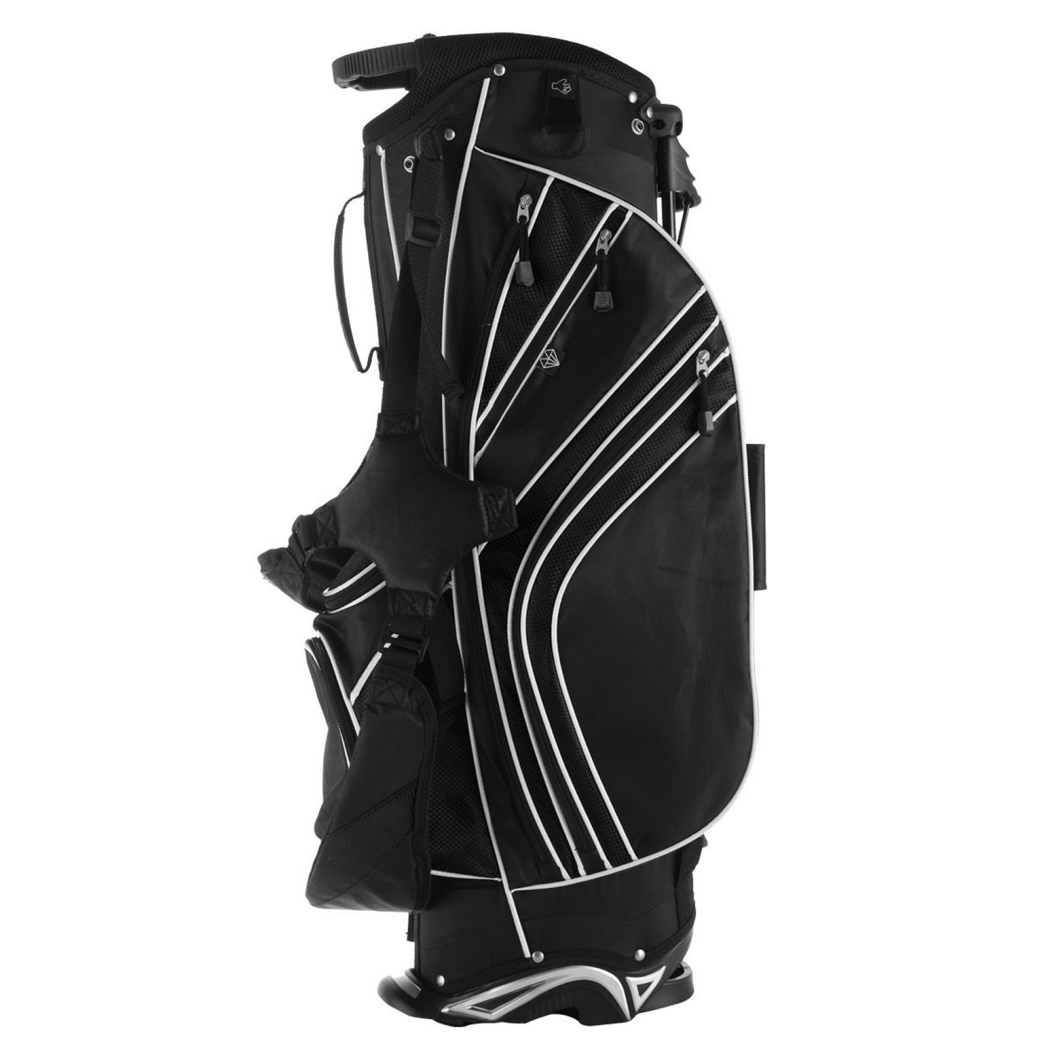 Costway Golf Stand Cart Bag Club w/6 Way Divider Carry Organizer Pockets Storage Black