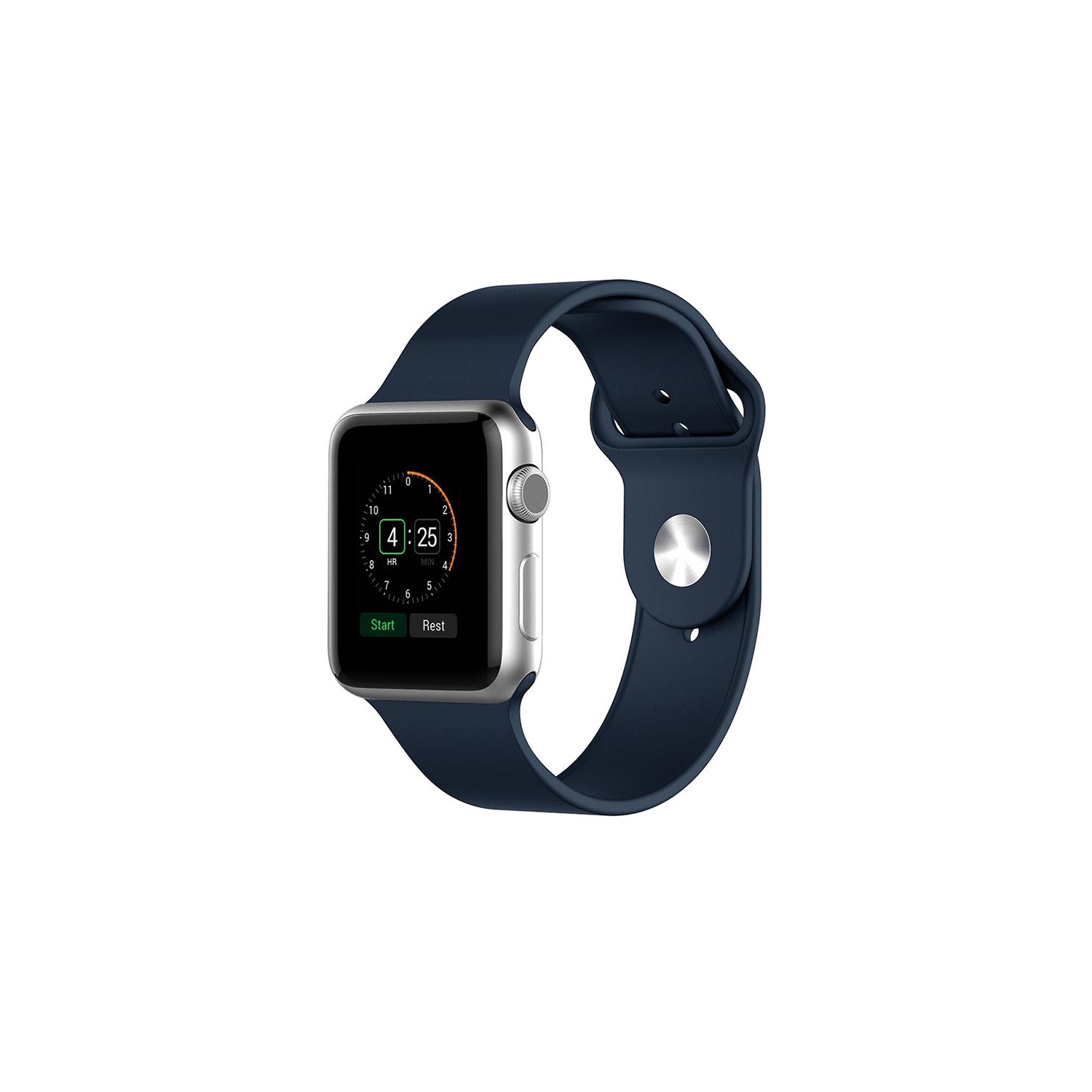 Bracelet en silicone bleu marine minuit de PANDACO pour Apple Watch 38&nbsp;mm/40&nbsp;mm/41&nbsp;mm/42&nbsp;mm