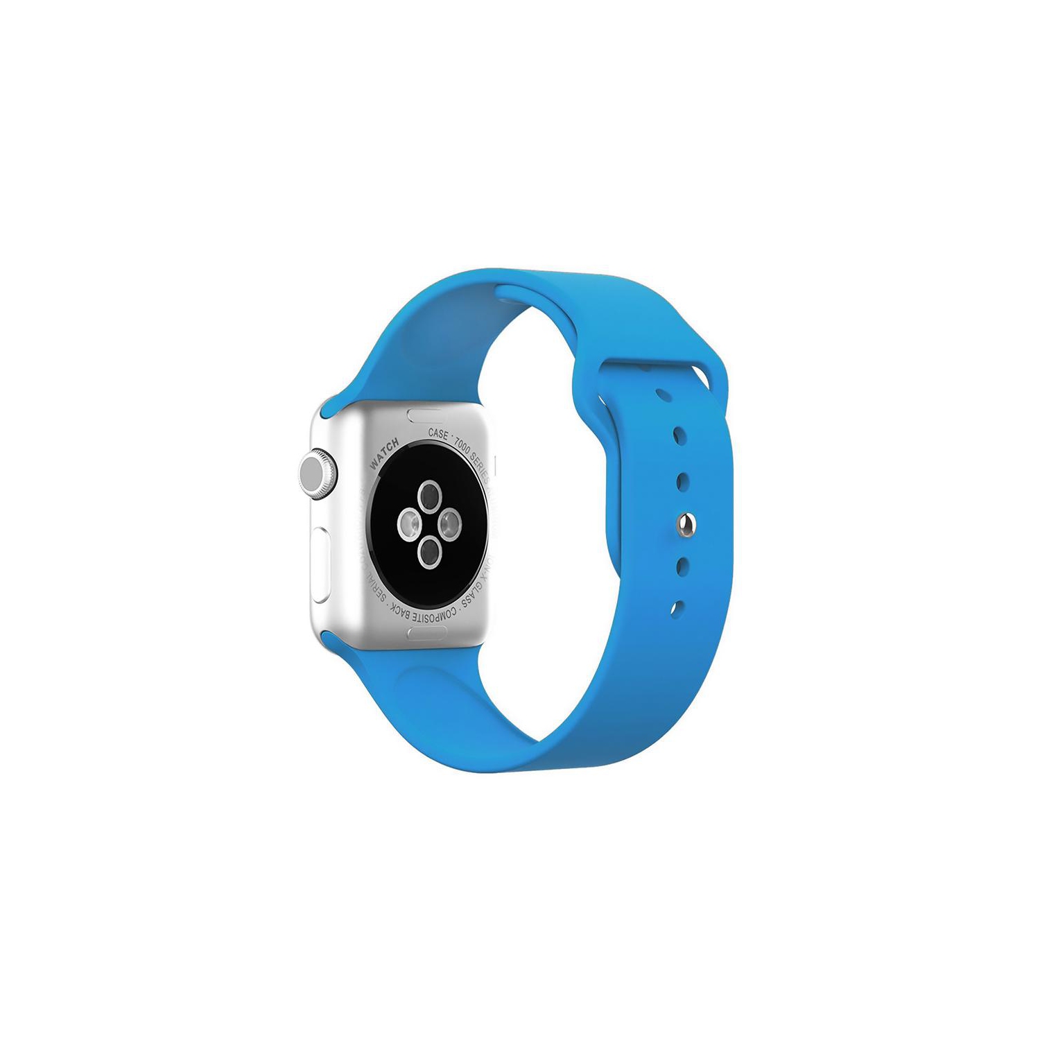 Bracelet en silicone bleu saphir de PANDACO pour Apple Watch 42&nbsp;mm/44&nbsp;mm/45&nbsp;mm/46&nbsp;mm/49&nbsp;mm