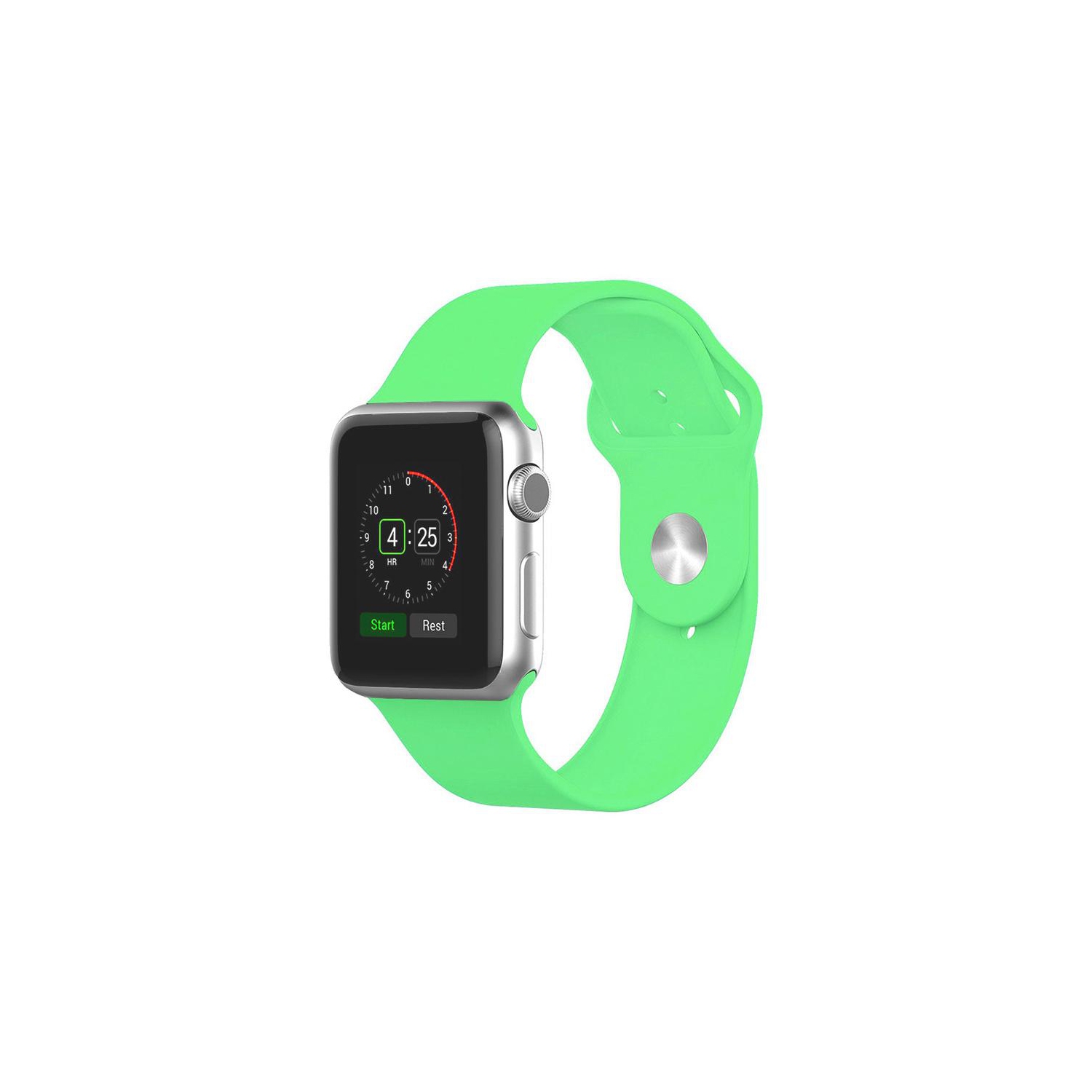 PANDACO Lime Green Silicone Watch Strap for Apple Watch 42mm / 44mm / 45mm / 46mm / 49mm