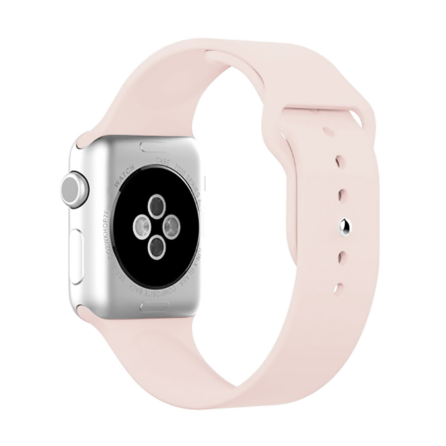Bracelet en silicone rose pêche de PANDACO pour Apple Watch 38&nbsp;mm/40&nbsp;mm/41&nbsp;mm/42&nbsp;mm