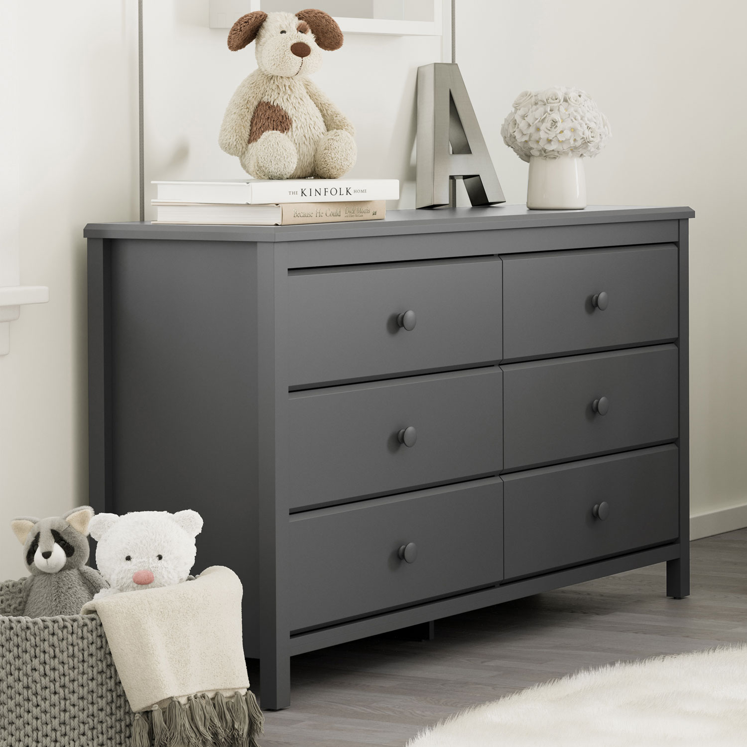 Stork Craft Alpine 6-Drawer Dresser - Grey