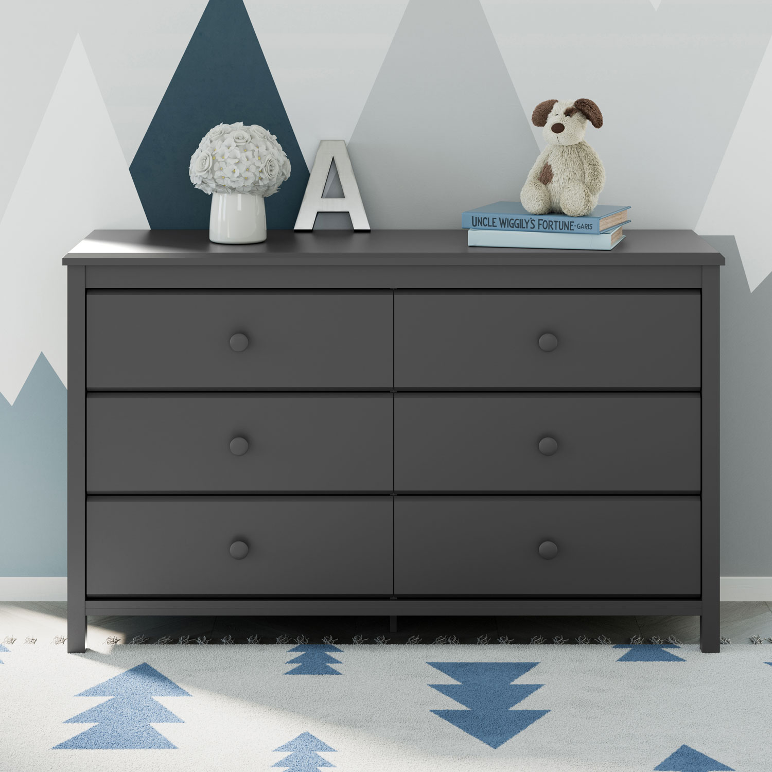 Stork Craft Alpine 6-Drawer Dresser - Grey