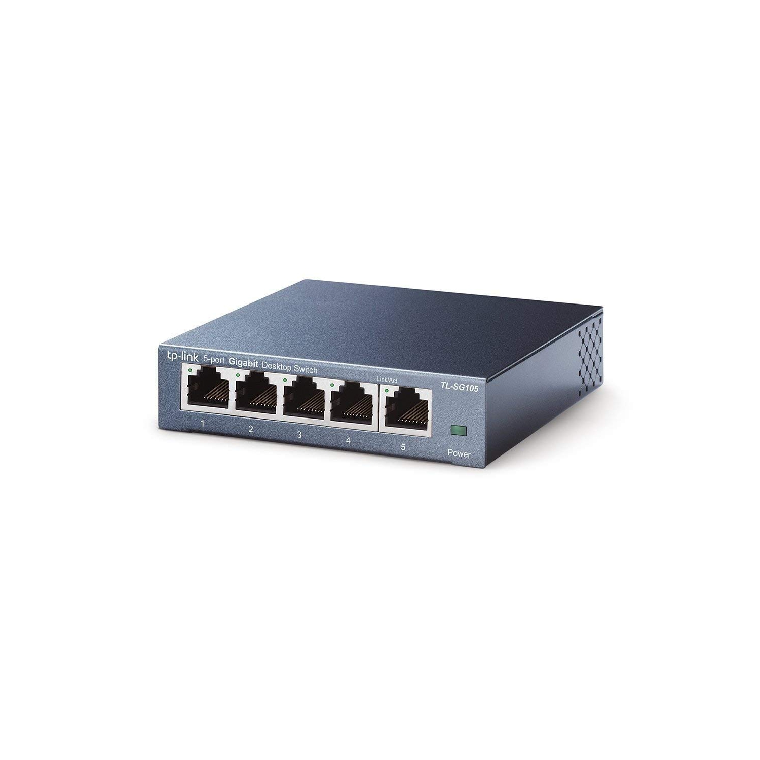 TP-Link TL-SG105 5-Port 10/100/1000Mbps Desktop Gigabit Steel Cased Switch, IEEE 802.1p QoS, Up to 65% Power Saving