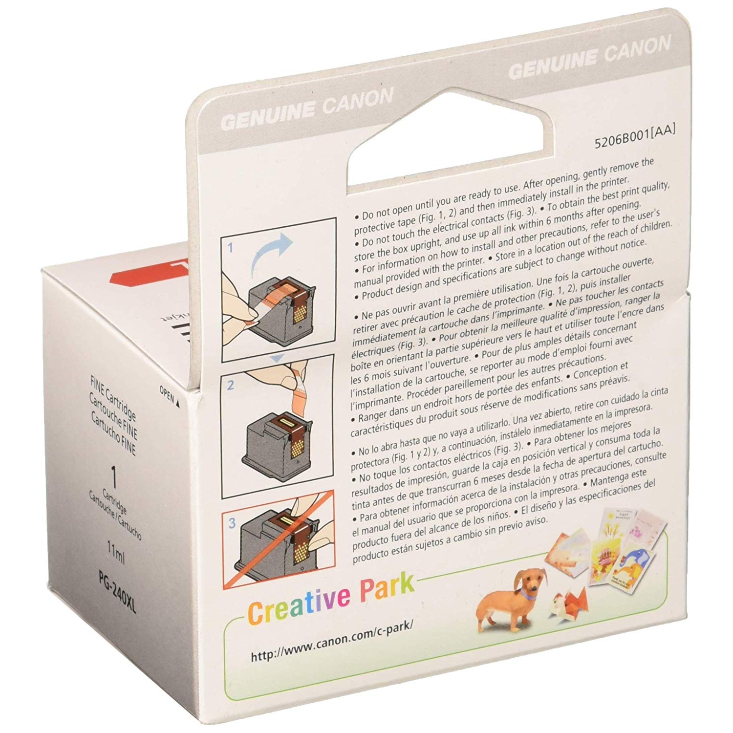 Genuine Canon PG-240XL HIGH Yield Ink Cartridge, Black