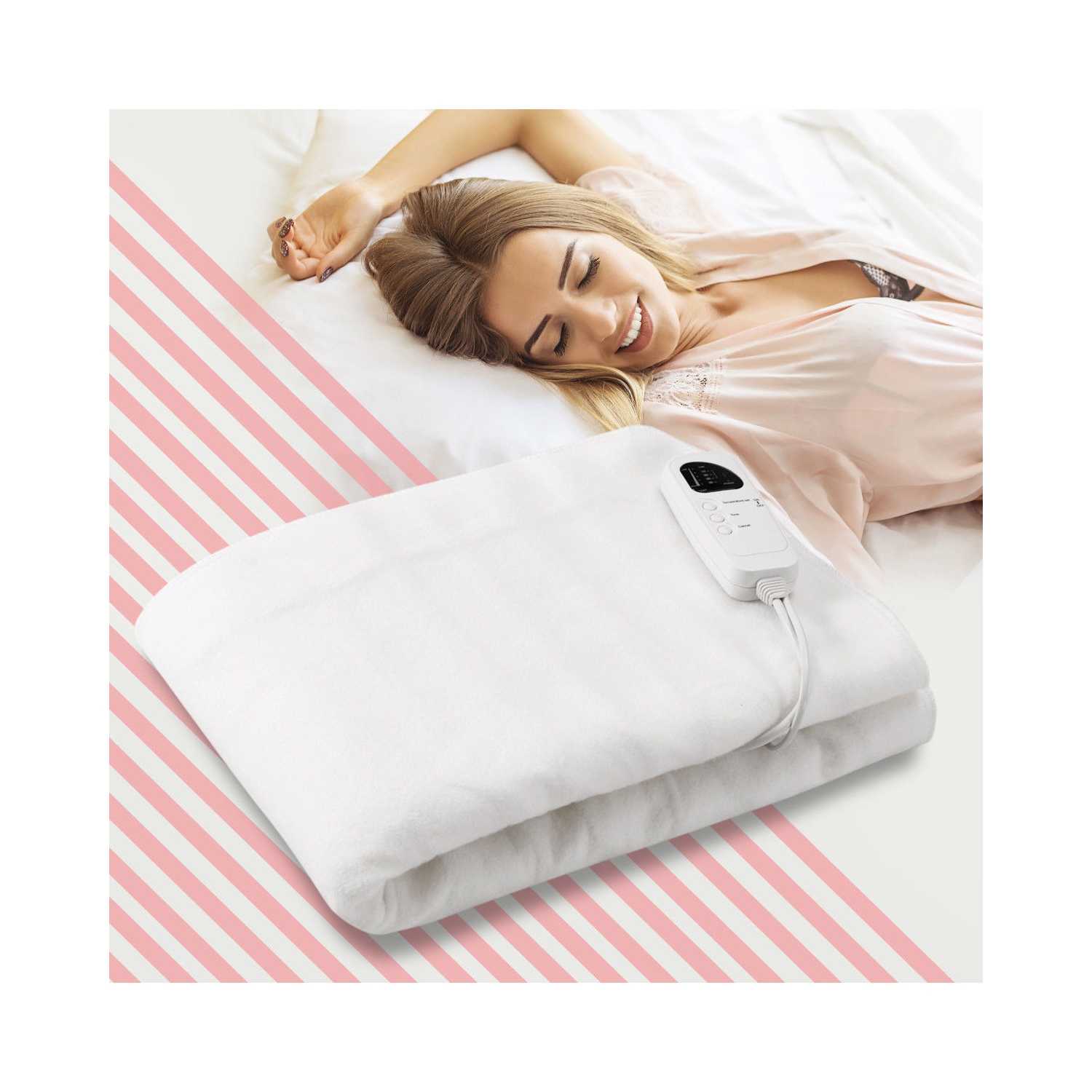 Costway Electric Heated Blanket Low-Voltage 5 Temperature Modes 8H Timer UL 2 SIZES