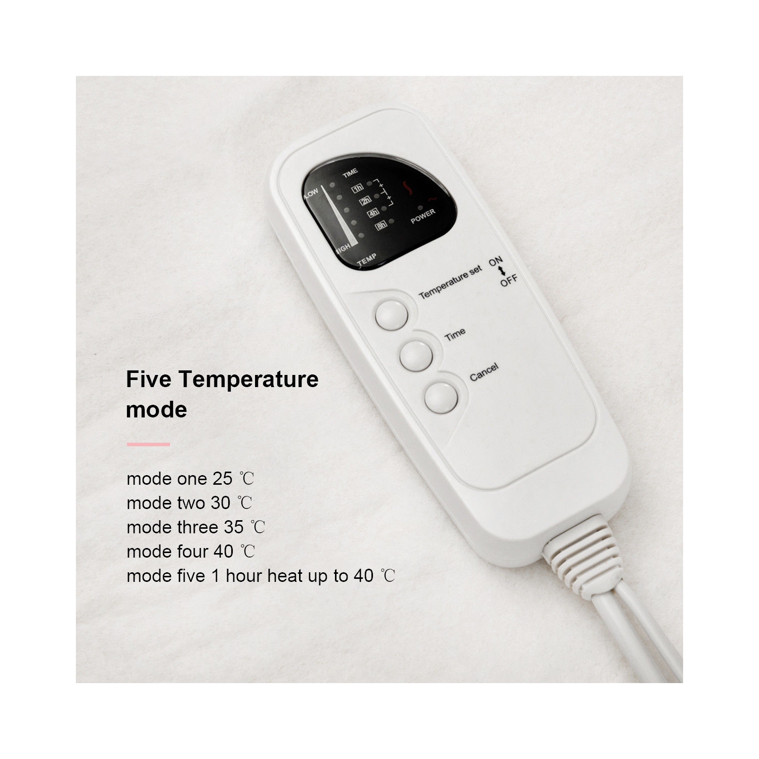 Costway Electric Heated Blanket Low-Voltage 5 Temperature Modes 8H Timer UL 2 SIZES