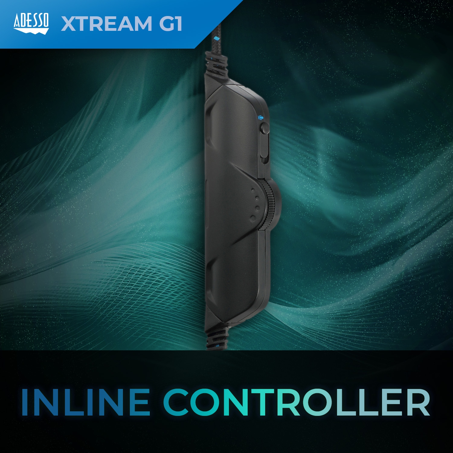 Adesso Xtream G1 Stereo Gaming Headset | 50mm Drivers, Noise-Canceling Mic, LED Lights, Volume Control | 3.5mm & USB | Compatible with PC, PS4, Xbox