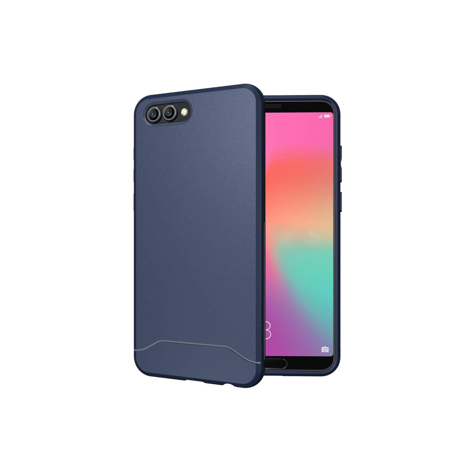 Honor View 10 Case, TUDIA Full-Matte Lightweight [Arch S] TPU Bumper Shock Absorption Cover for Huawei Honor View 10 (Navy Blu