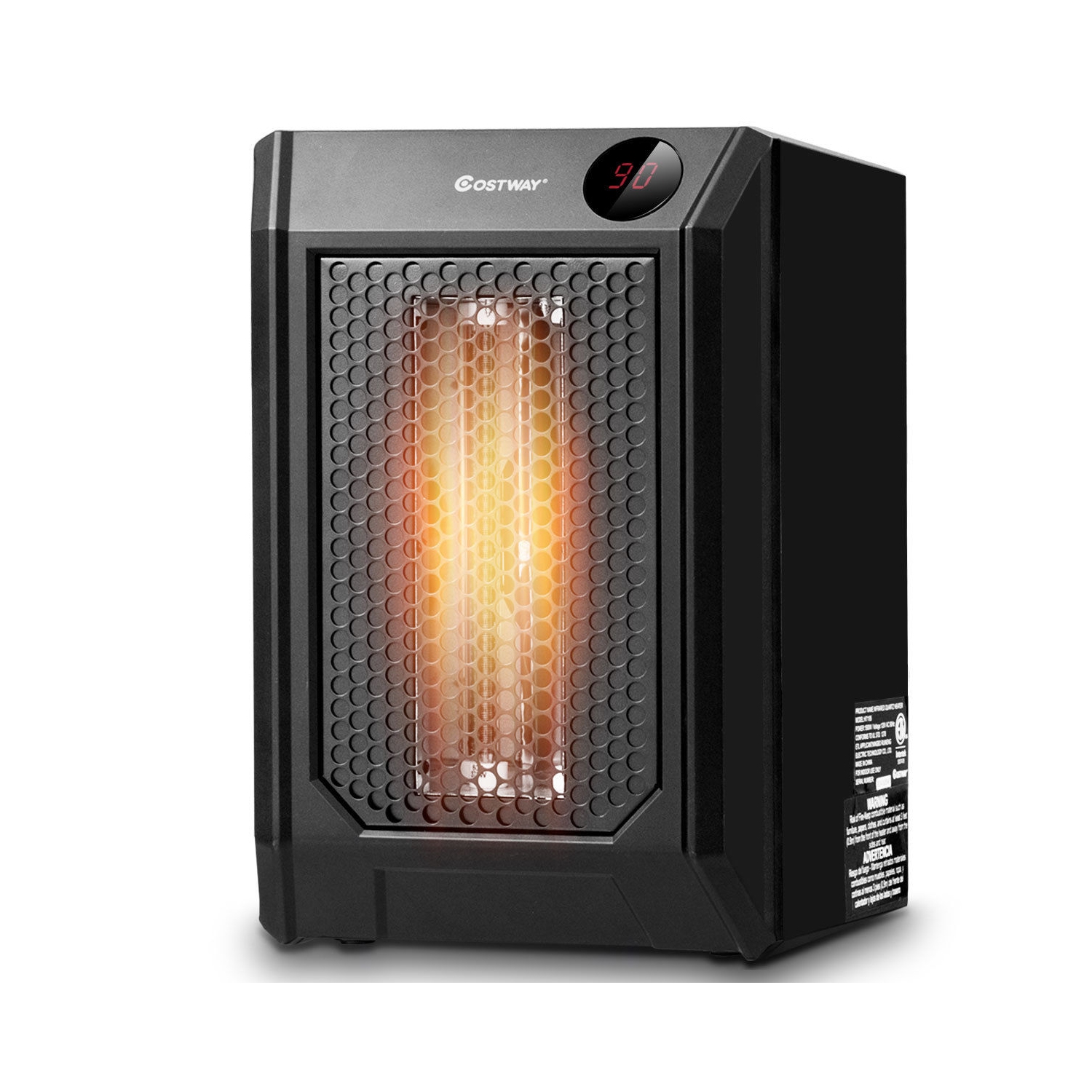 Chauffage électrique portable 1500W 12H Minuterie LED Salle de contrôle à distance Bureau