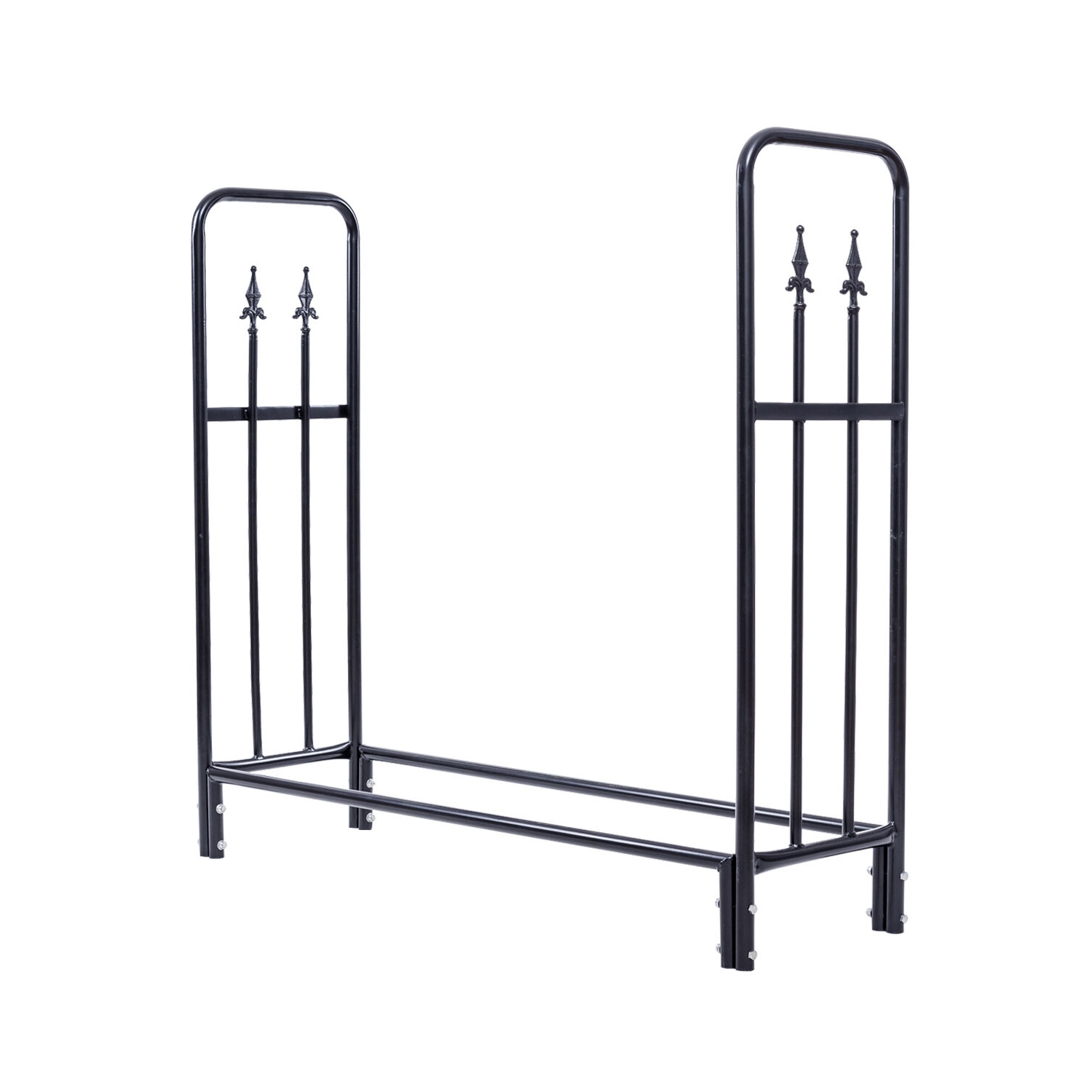 4 Feet Outdoor Heavy Duty Steel Firewood Log Rack Wood Storage Holder