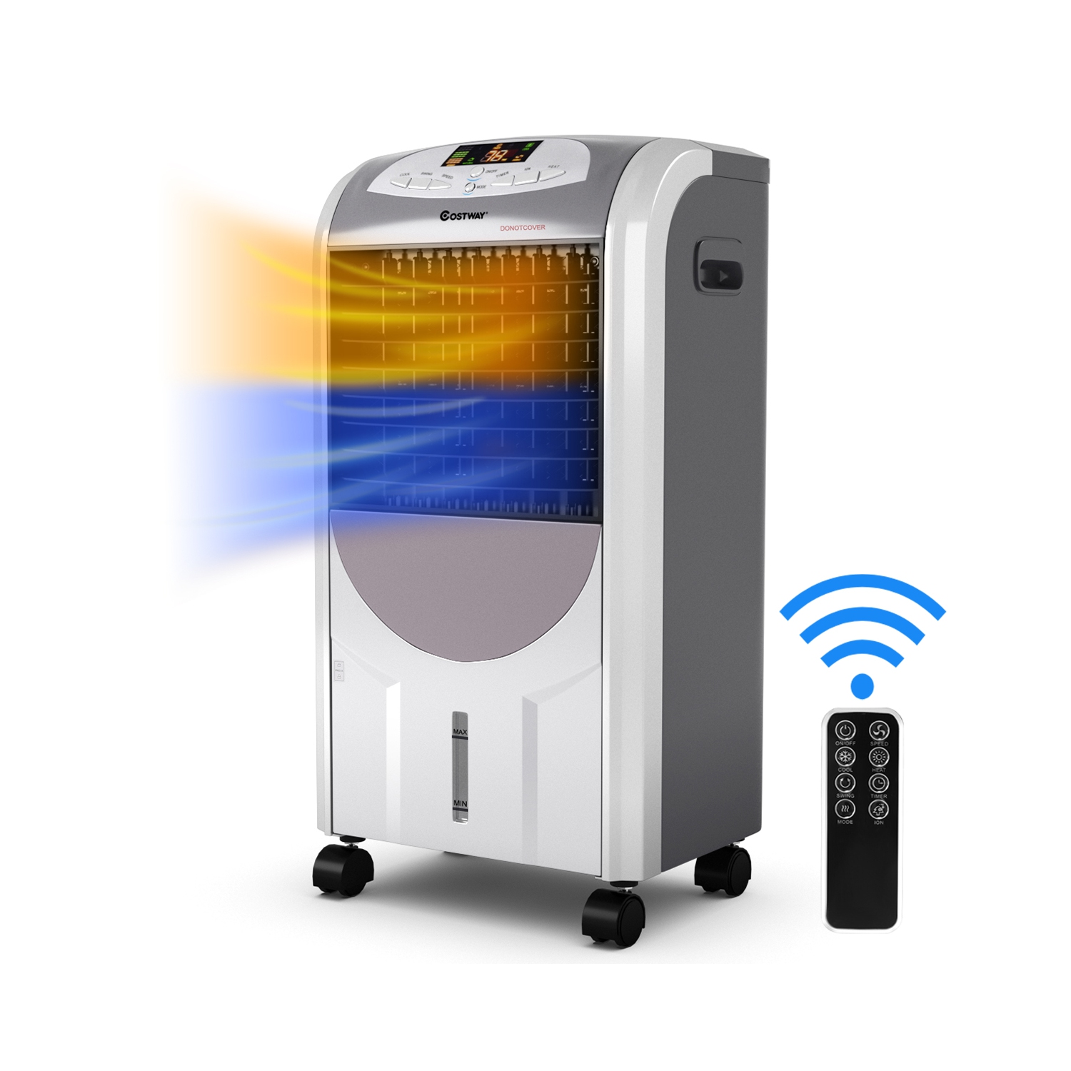 Humidificateur et ventilateur refroidisseur d’air portatif avec télécommande à filtre lavable de Costway