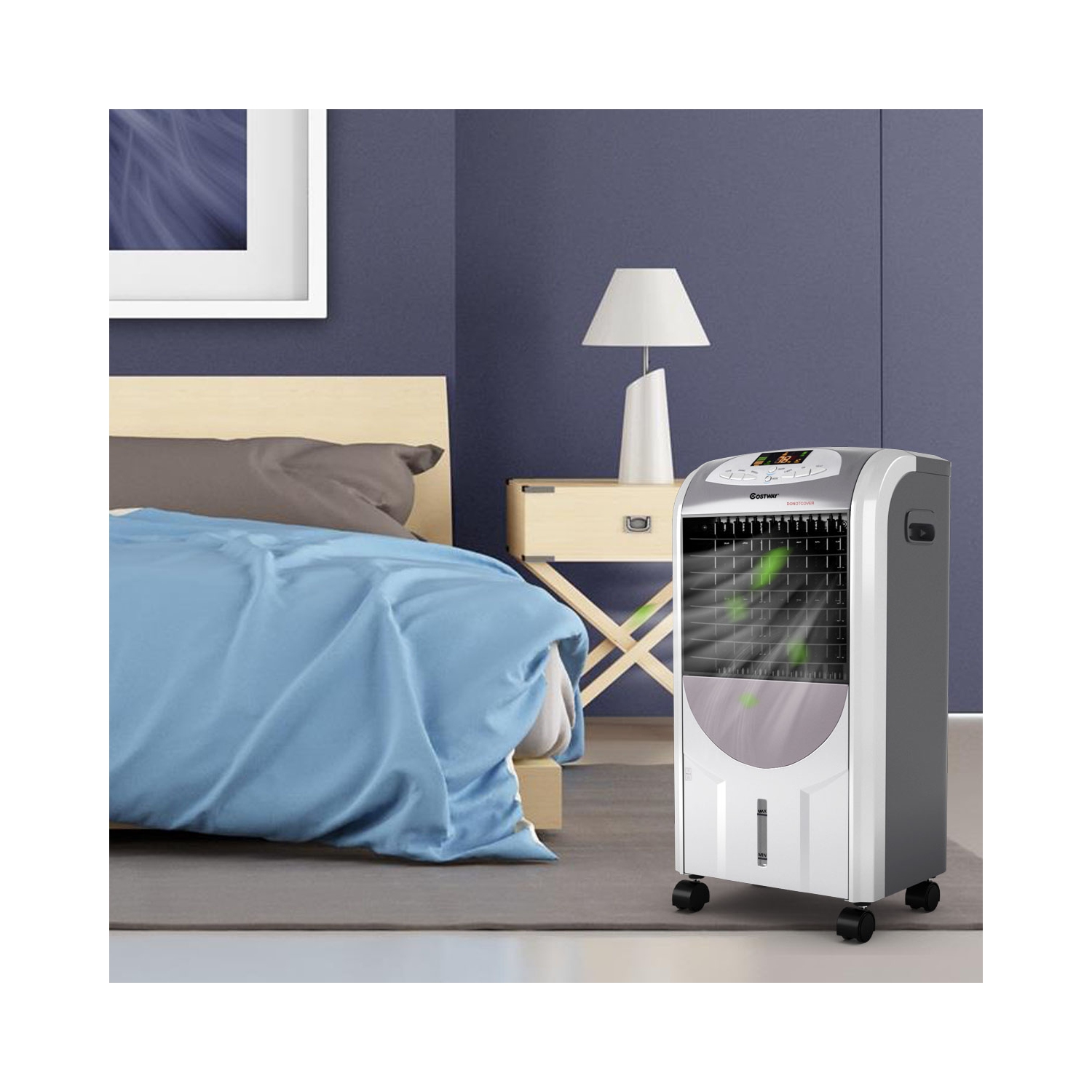 Humidificateur et ventilateur refroidisseur d’air portatif avec télécommande à filtre lavable de Costway