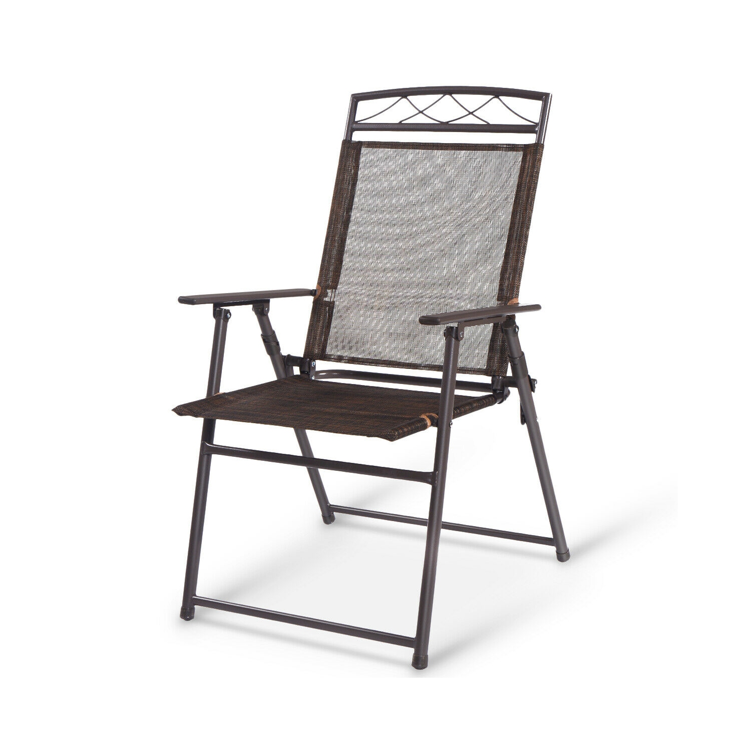 Ensemble de 4 chaises de patio pliantes en toile en acier Piscine de camping en acier de Costway