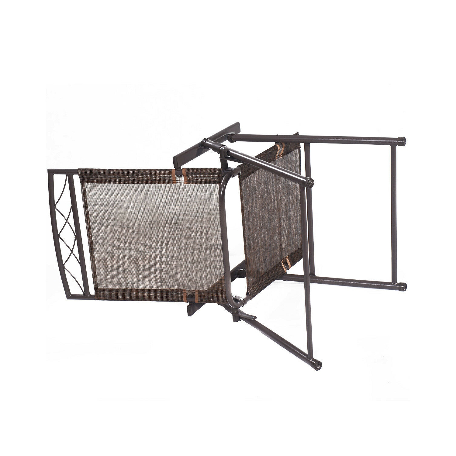 Ensemble de 4 chaises de patio pliantes en toile en acier Piscine de camping en acier de Costway