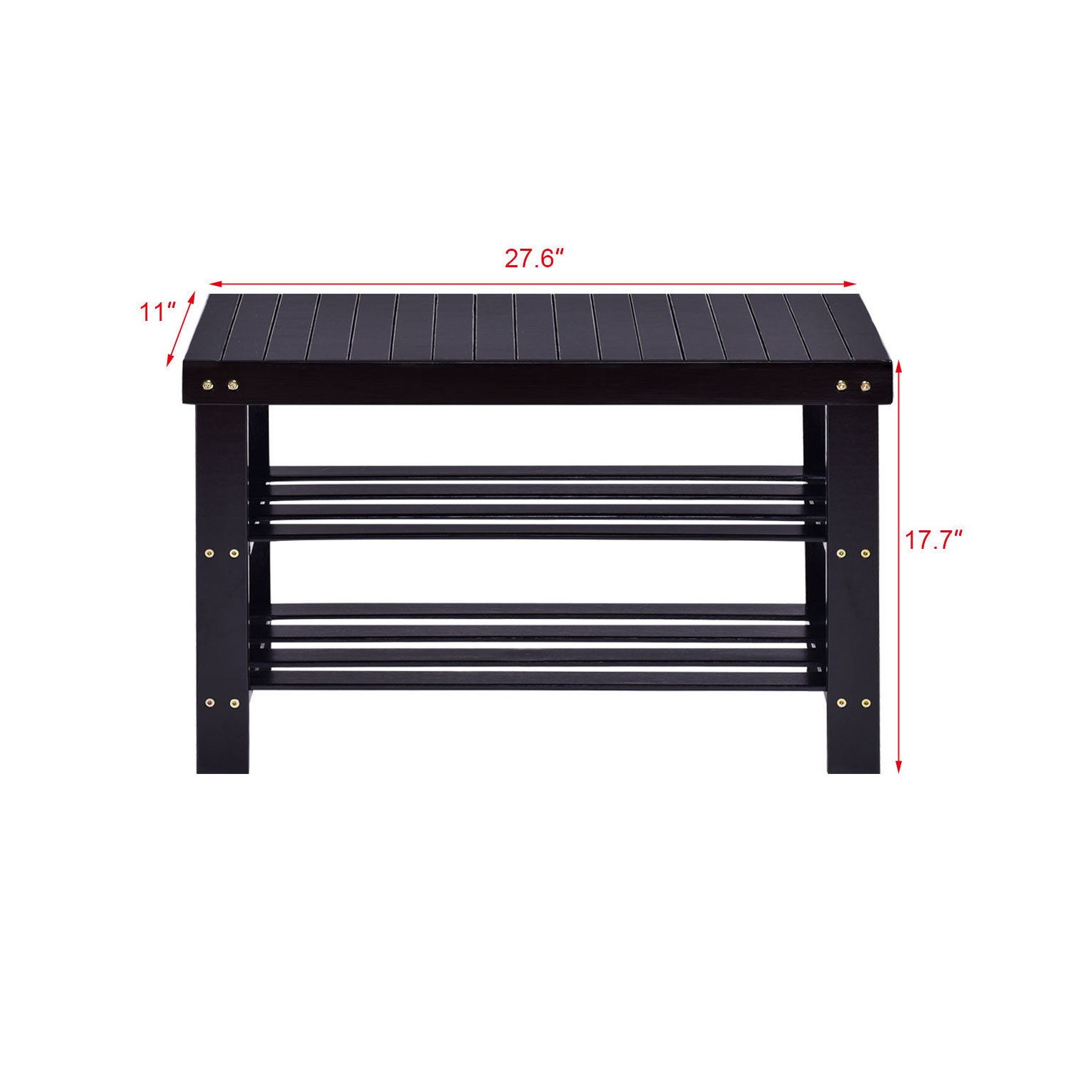 Costway 3 Tier Bamboo Shoe Rack Bench Storage Shelf Organizer Entryway Home