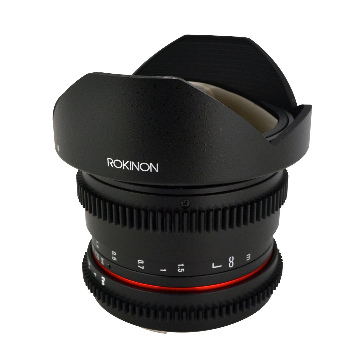 ROKINON® 8mm T3.8 Cine HD Fisheye Lens w/Removable Hood for Nikon F Mount