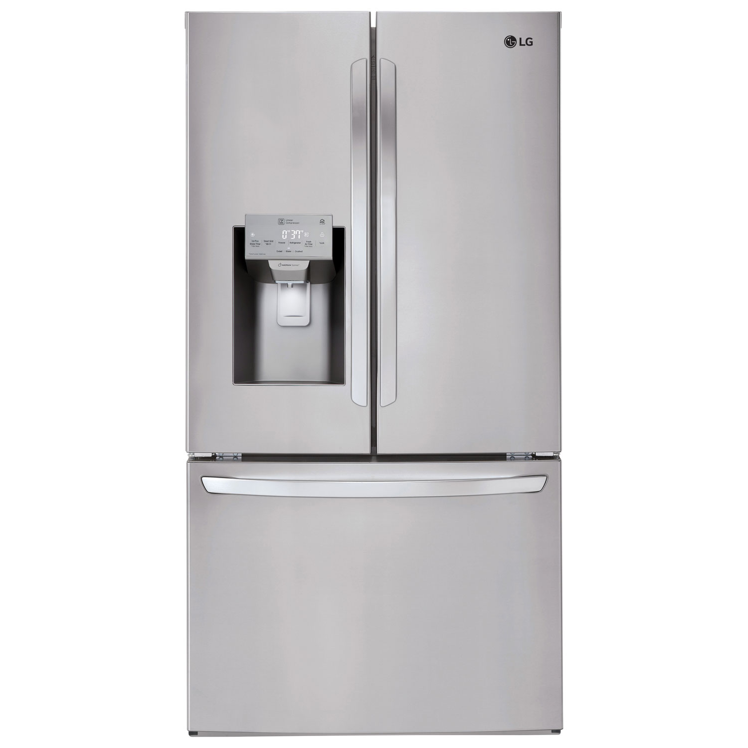LG 36" 26.2 Cu.Ft. French Door Refrigerator with Water & Ice Dispenser (LFXS26973S) -Stainless Steel