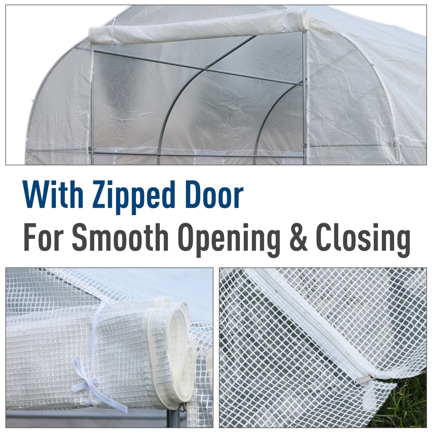 Tente de serre de 20 x 10 x 7 pi d’Outsunny - Blanc de serre