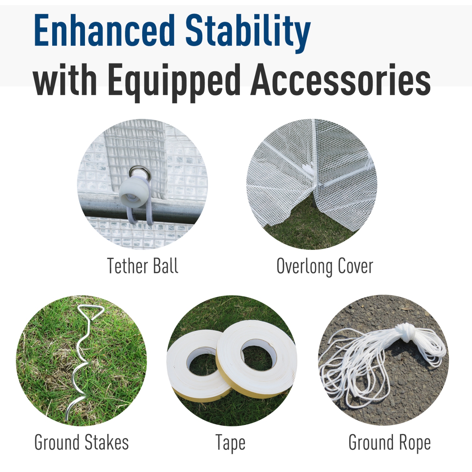 Tente de serre de 20 x 10 x 7 pi d’Outsunny - Blanc de serre