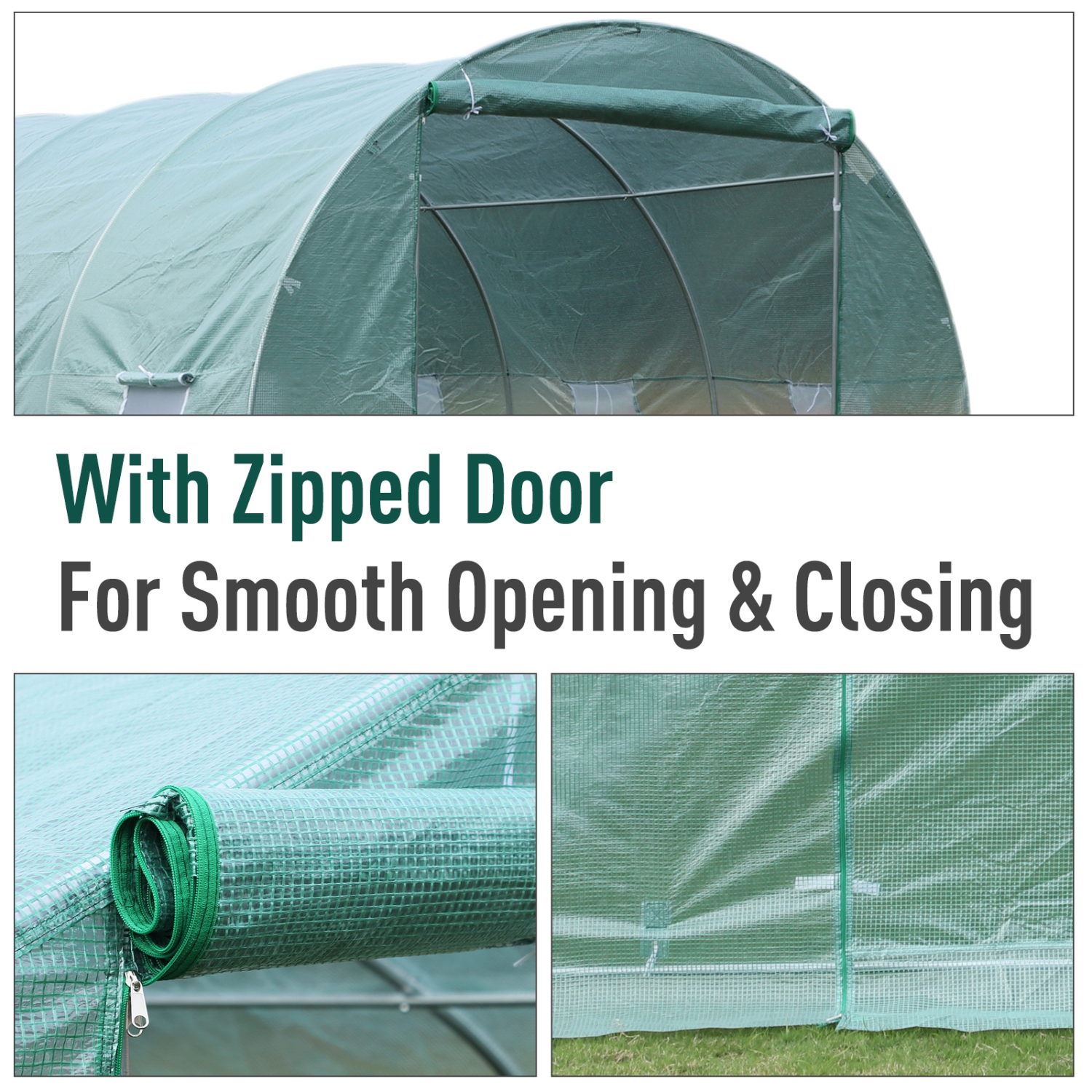 Tente de tunnel de service intense vert de Outsunny