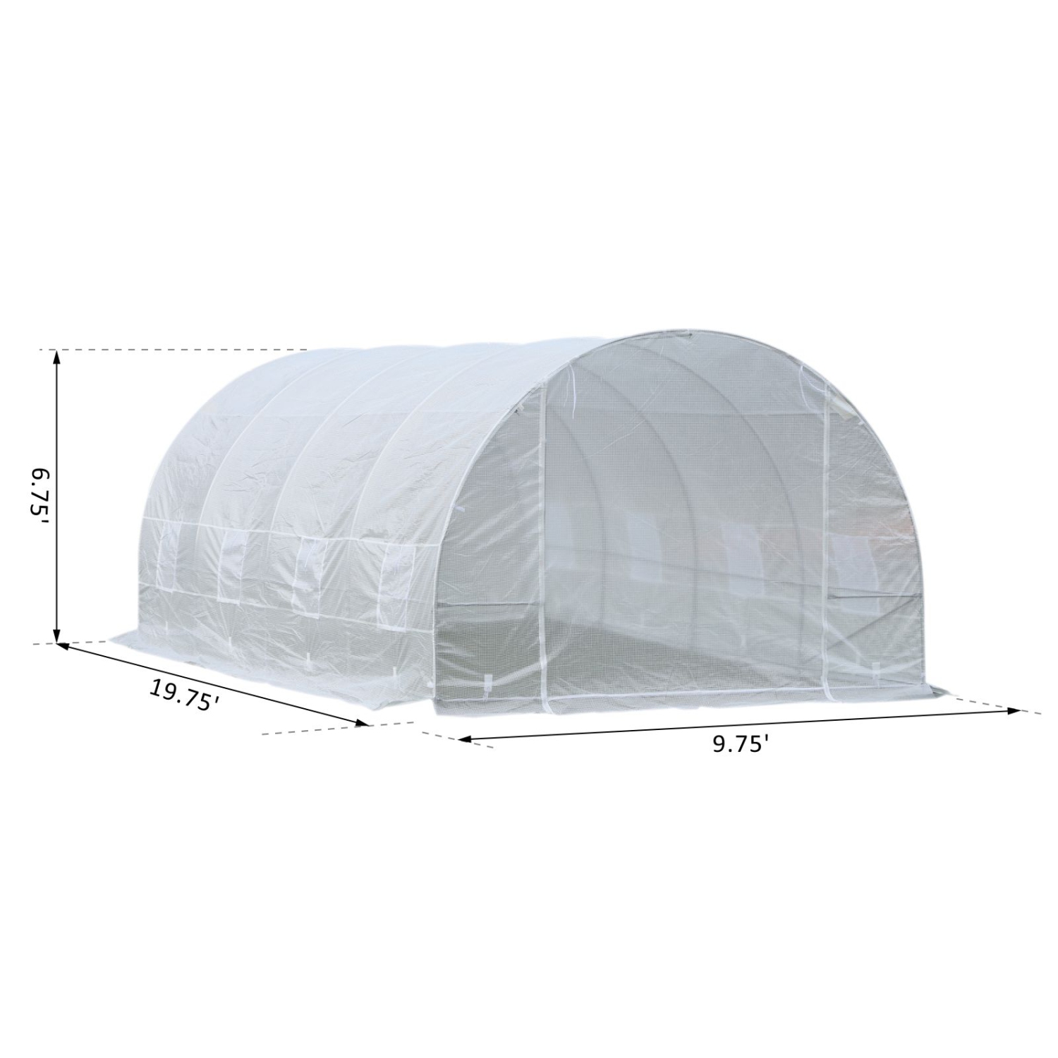 Outsunny Heavy Duty Tunnel Walk-in Greenhouse White