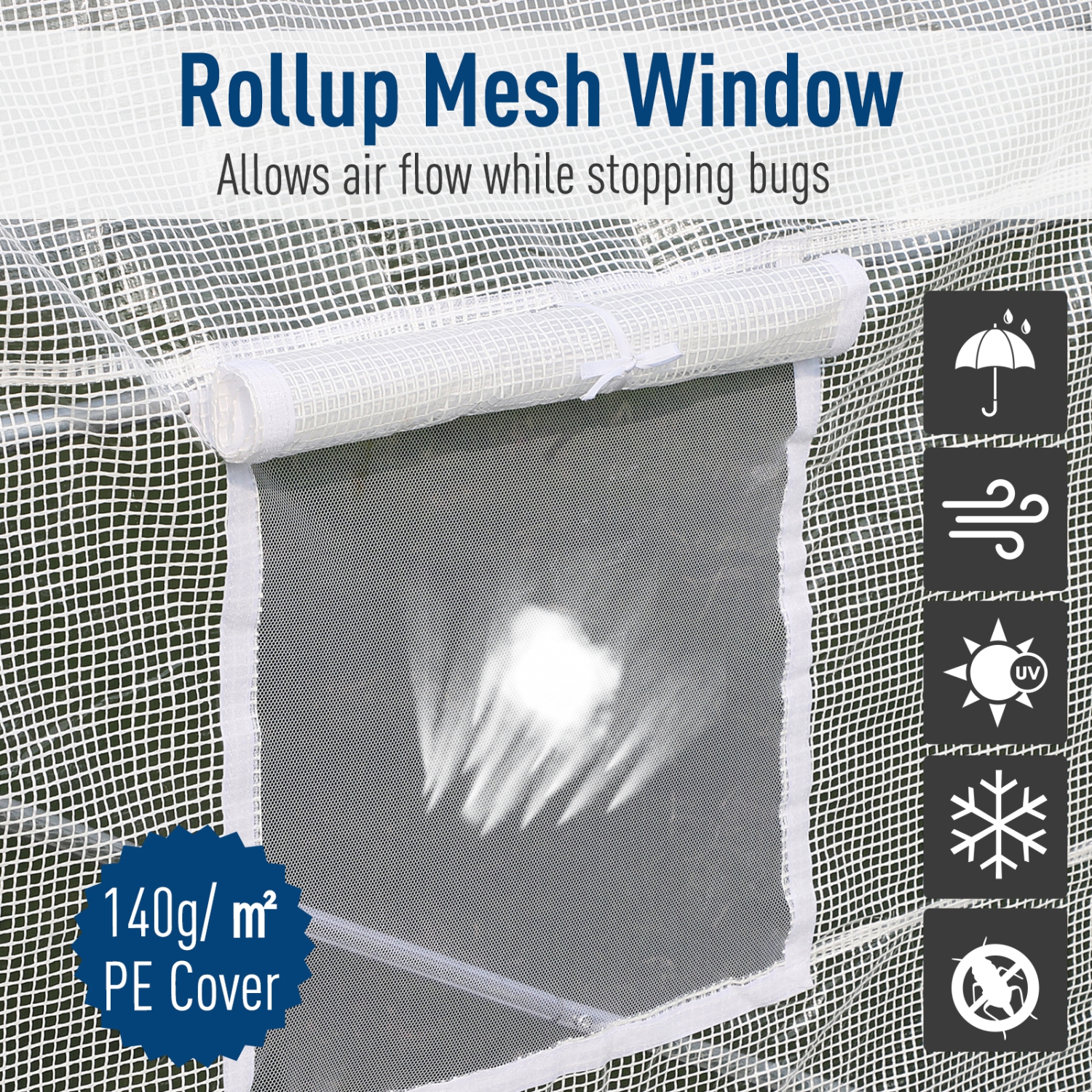 Outsunny Heavy Duty Tunnel Walk-in Greenhouse White