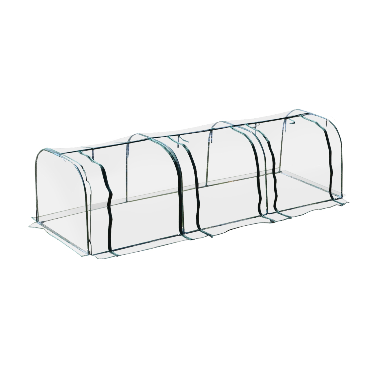Outsunny Transparent Mini Greenhouse 3 Zipped Doors