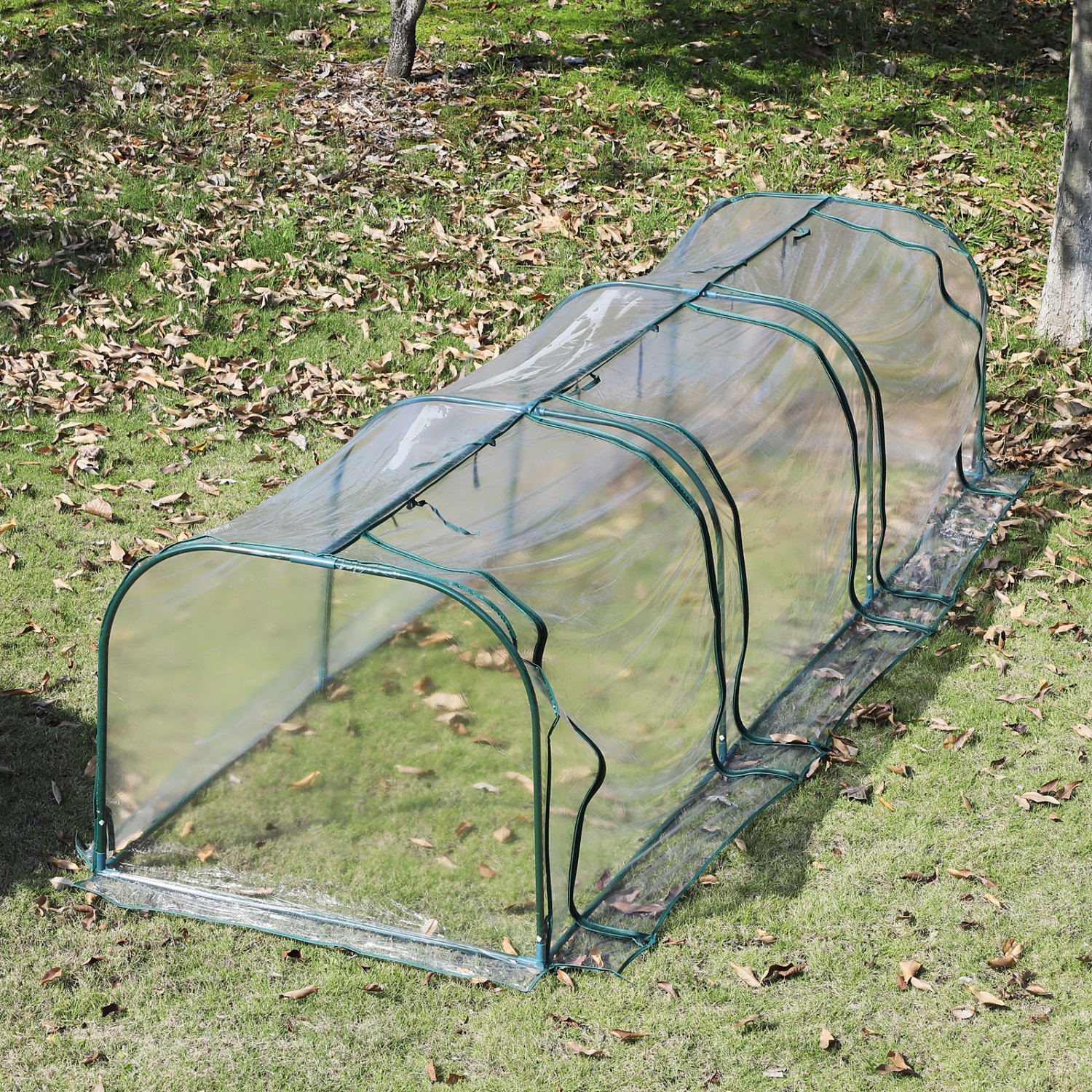 Outsunny Transparent Mini Greenhouse 3 Zipped Doors