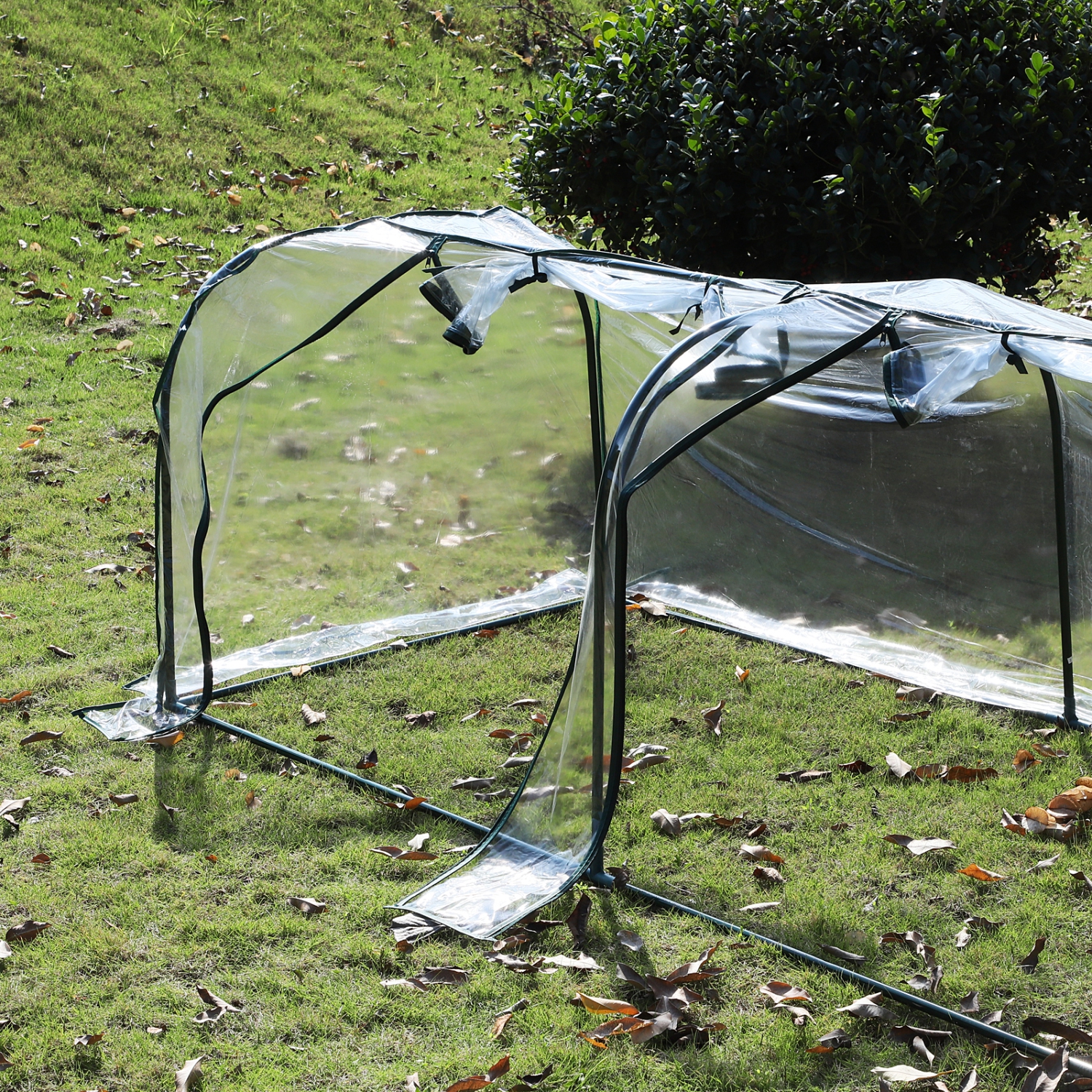 Outsunny Transparent Mini Greenhouse 3 Zipped Doors