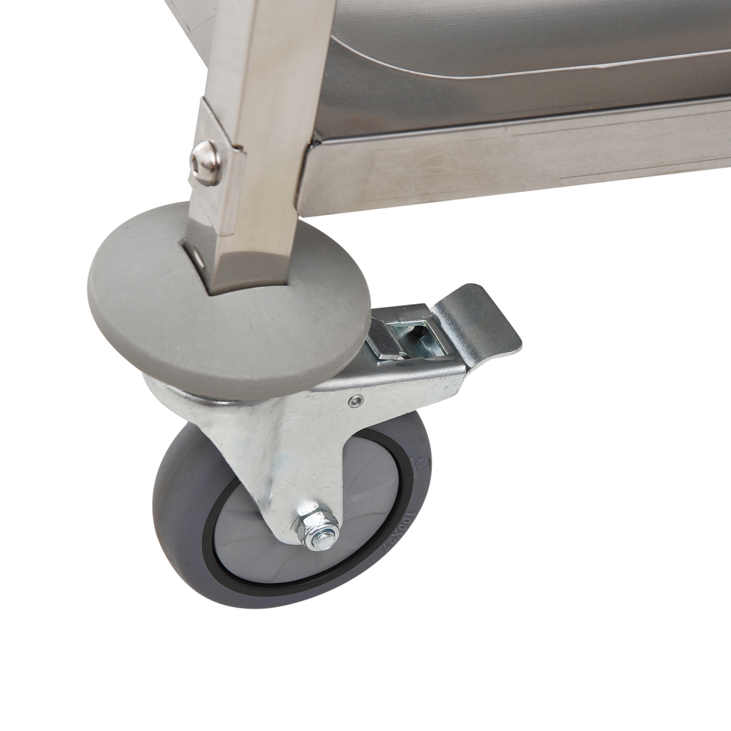 HOMCOM 36" 3-Tier Kitchen Trolley Medical Treatment Laboratory Equipment Carts, Stainless Steel Rolling Kitchen Island, Wheeled Storage Utility