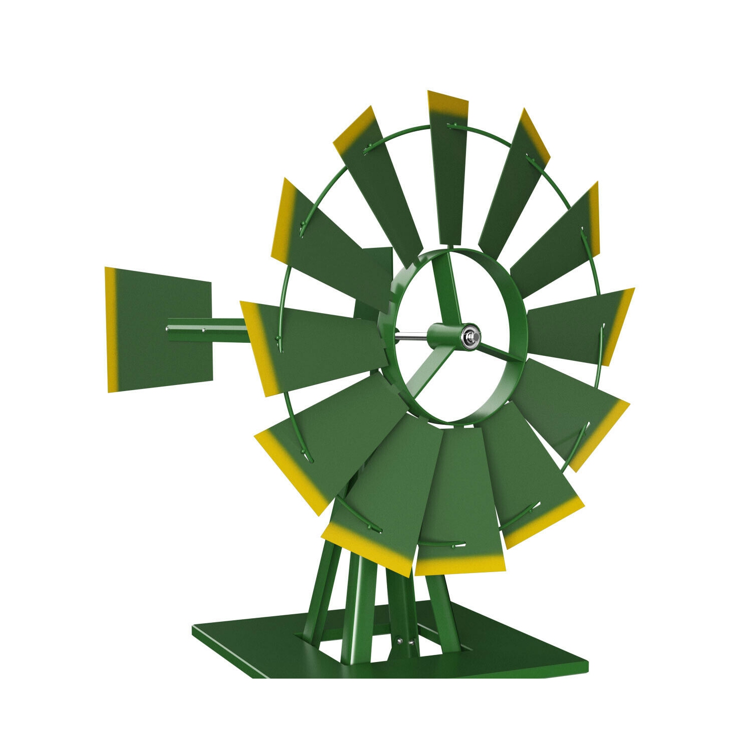 Large moulin à vent de 8 pi de Costway, argent, vert et jaune, vane des jardins