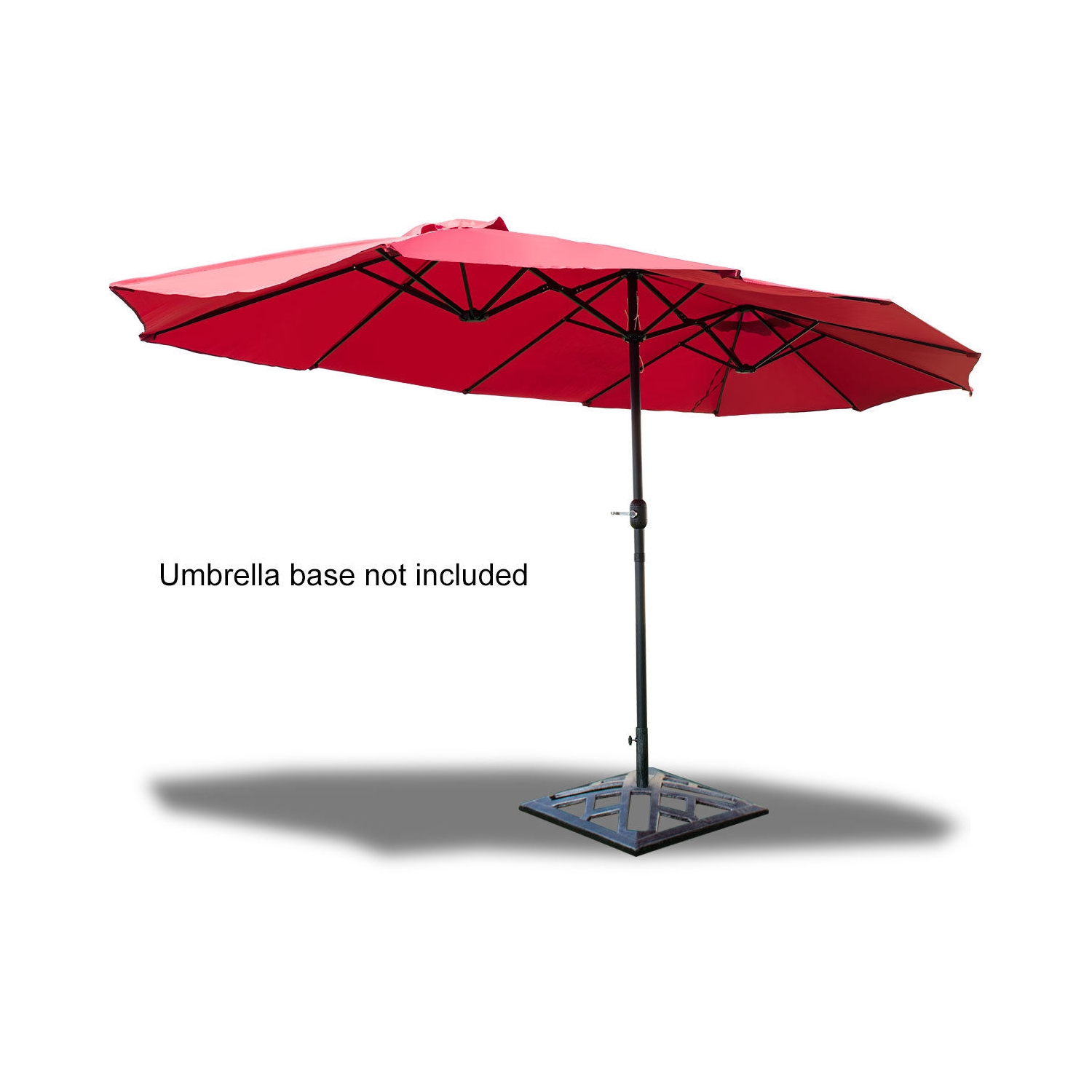 Costway 15' Market Outdoor Umbrella Double-Sided Twin Patio w/ Crank Wine