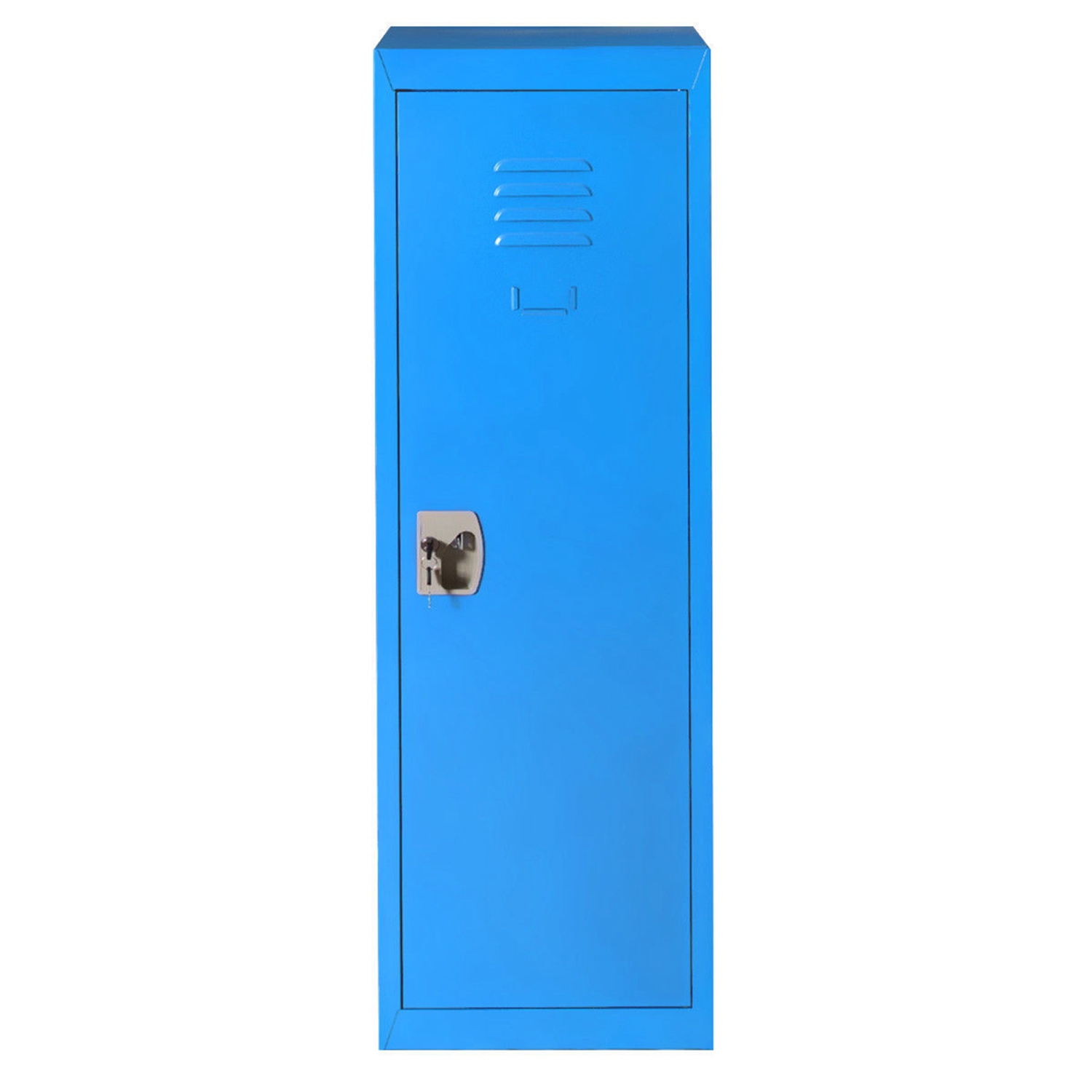 Costway 48" Kid Locker Safe Storage Child Single Tier Metal Lock Key Blue