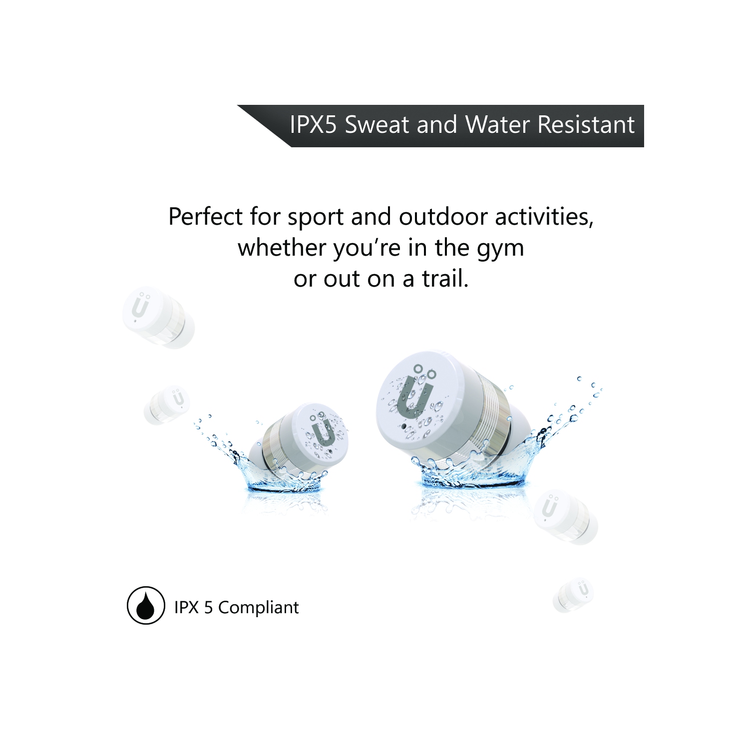 Uolo Pulse Mini Ear Pods In-Ear Bluetooth Headphones - IPX5 Water Resistant, Bulit-in Mic, True Wireless Earbuds Compatible with IOS and Android