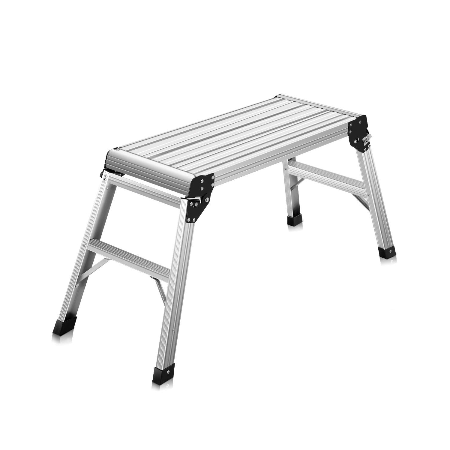 Costway HD EN131 Aluminum Platform Drywall Step Up Folding Work Bench Stool Ladder