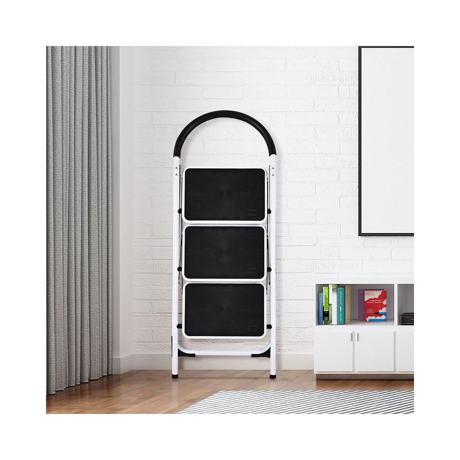 3 Step Ladder Folding Stool Heavy Duty Industrial Lightweight 330lbs Capacity