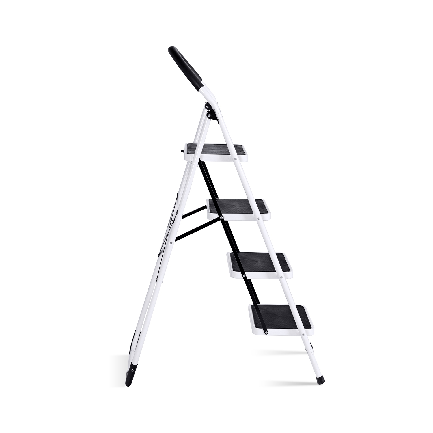 4 Step Ladder Folding Stool Heavy Duty 330lbs Capacity Industrial Lightweight