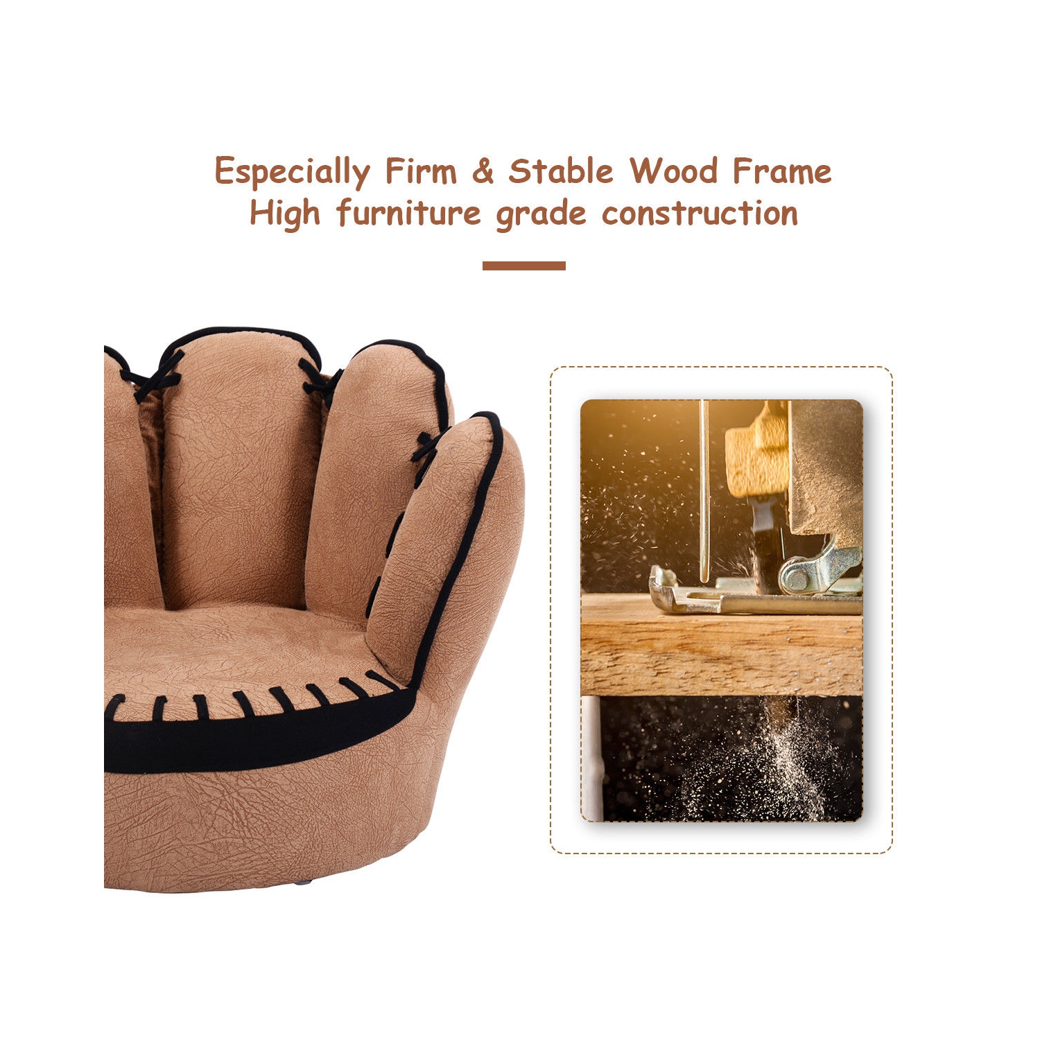 Costway Kids Sofa Five Finger Armrest Chair Couch Children Living Room Toddler Gift