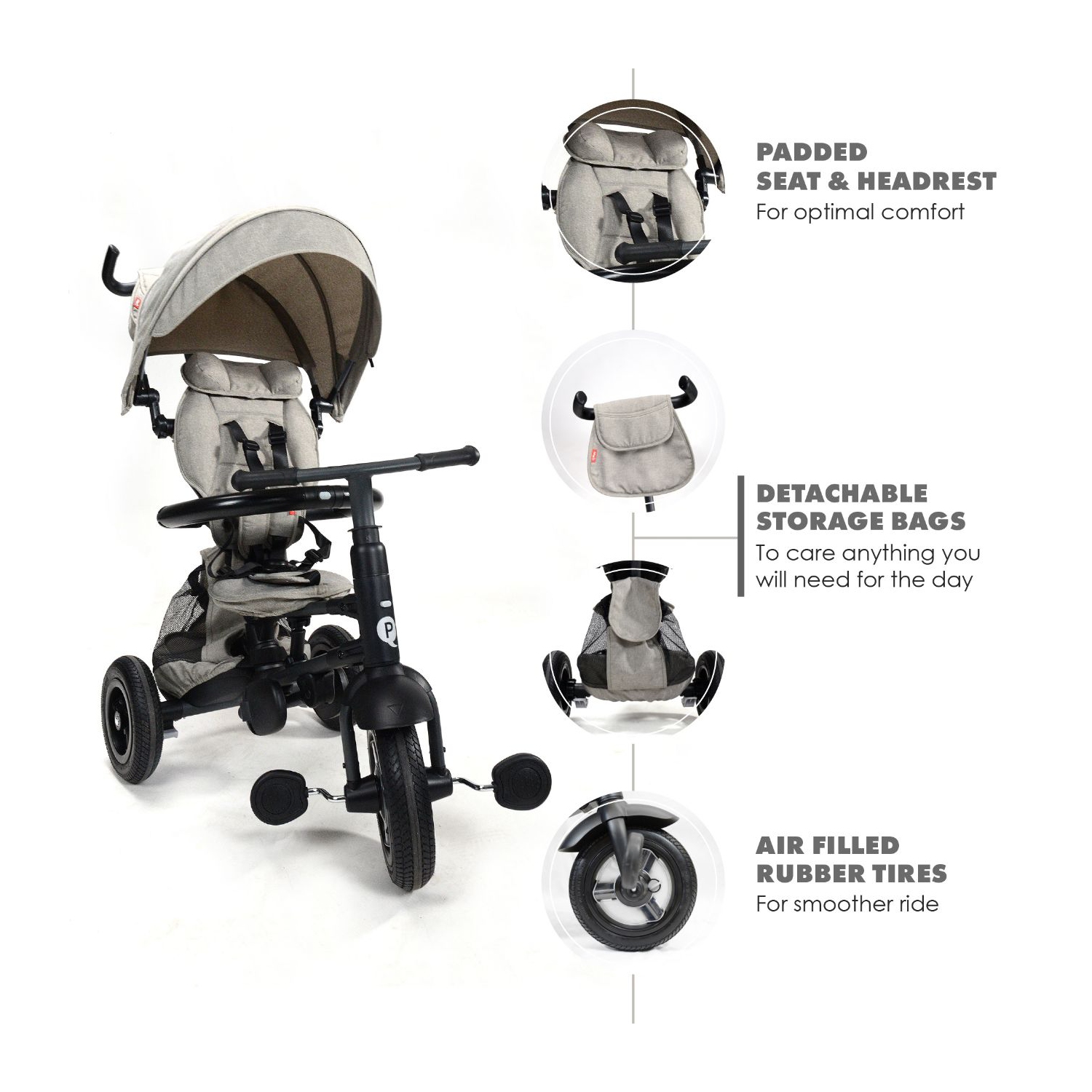 Rito Plus Folding Stroller/ Trike - Grey